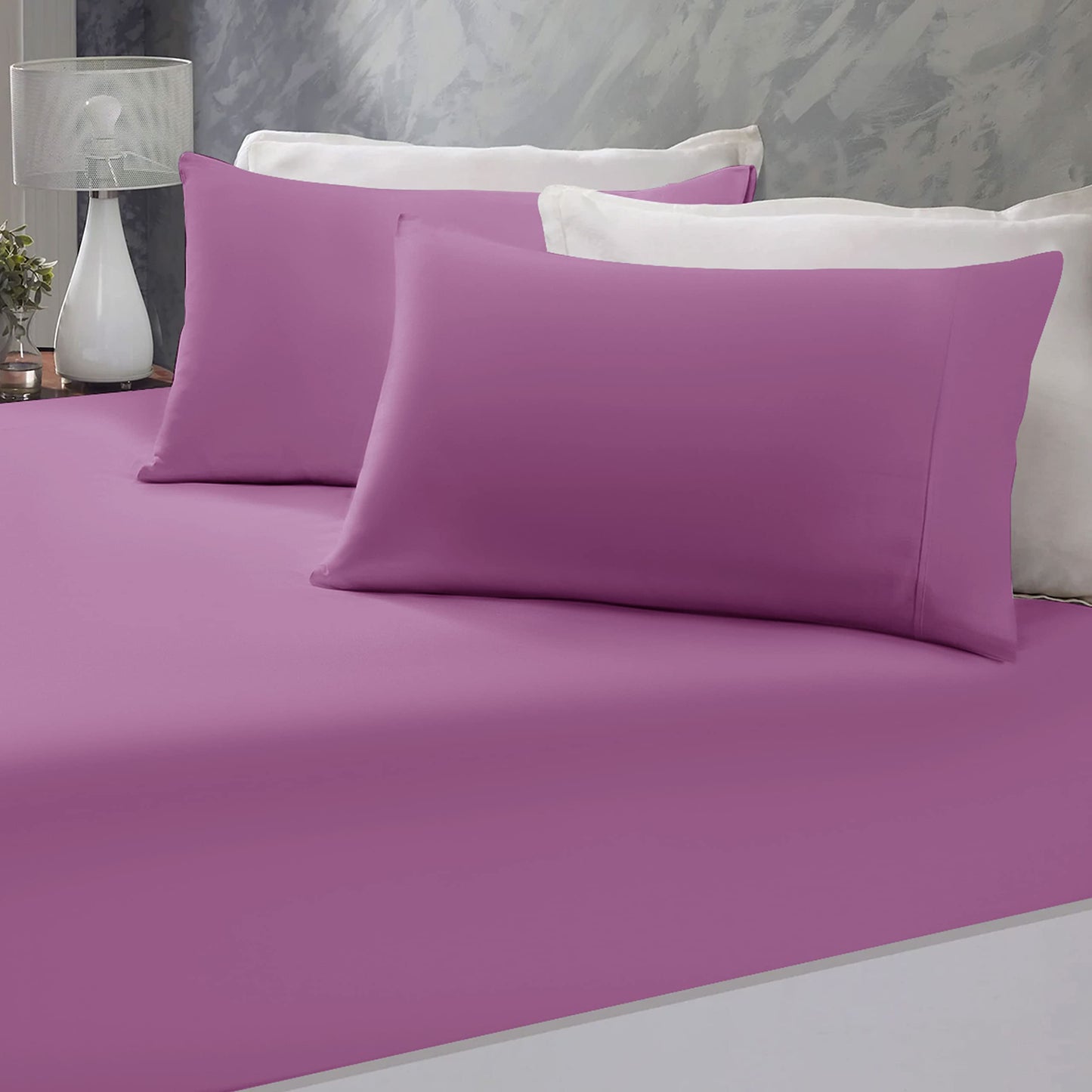 25 Cm Fitted Bed Sheets - Super Soft Deep Fitted Sheet Brushed Microfibre Anti Wrinkle Bedsheet Breathable & Fade Resistant