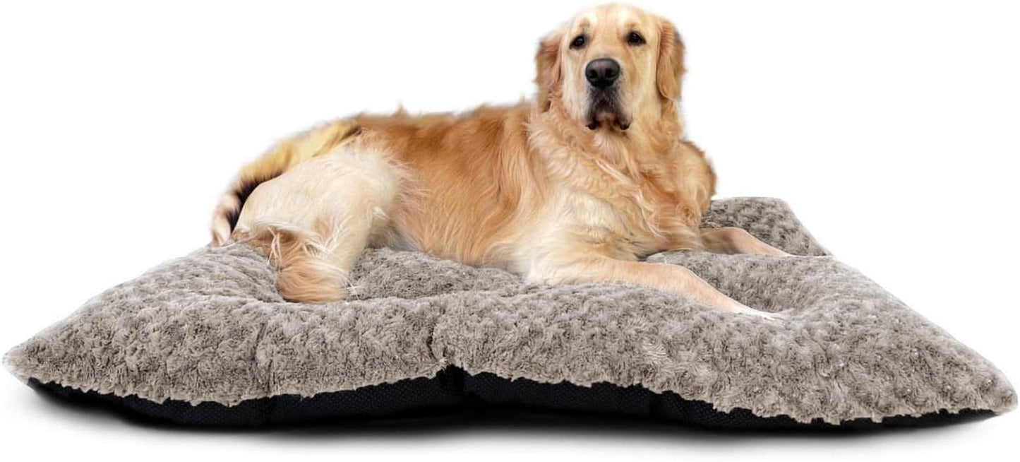Victoria & Carter Large Dog Bed (102 x 70cm) Ultra Soft Pet Bed, Premium Plush Mattress Cushion For Medium Or Large Size Pets, Can Be Used For Dog Crate. Machine Wash & Dryer Friendly. (Light Grey) - Comfort Style