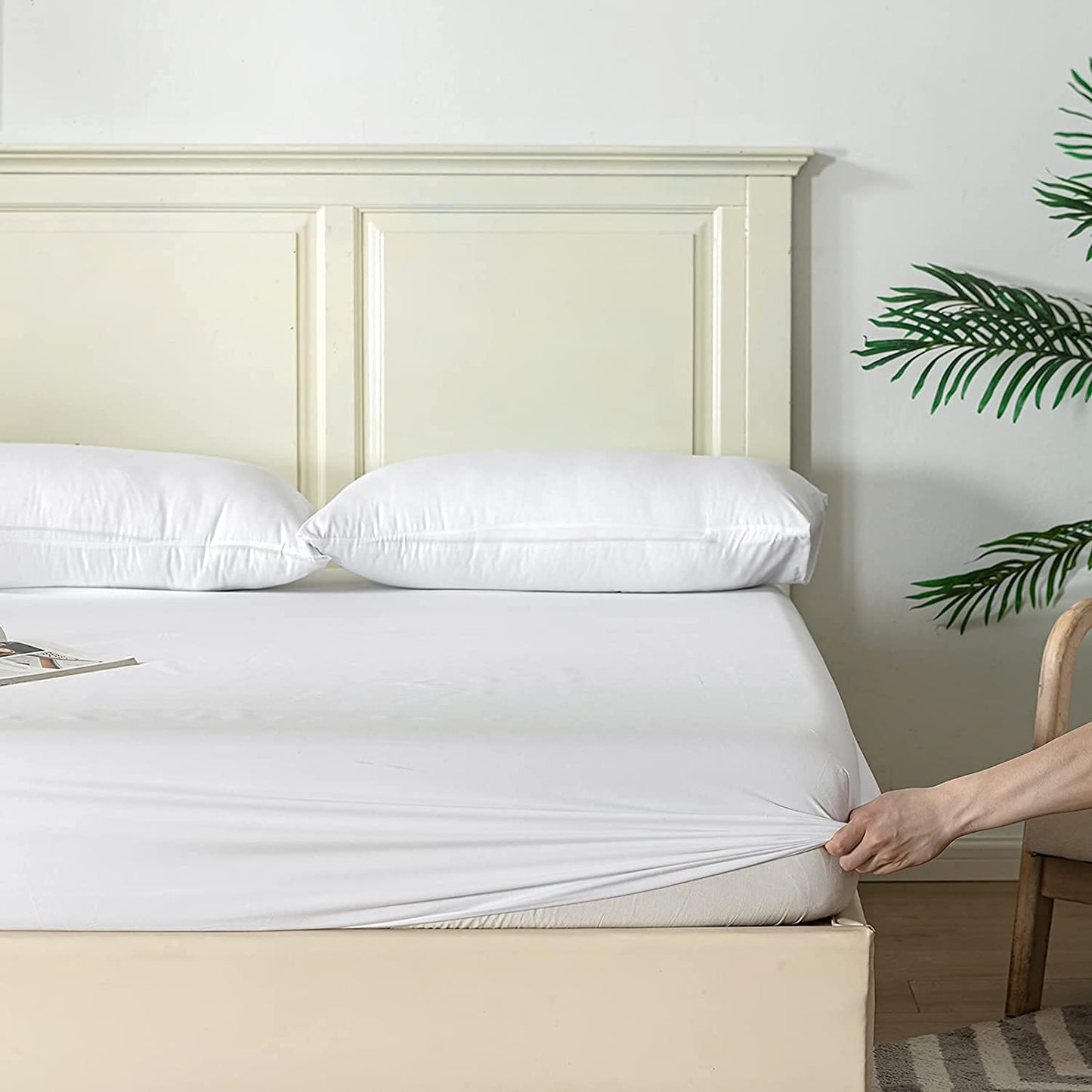 Fitted Sheet Bed Sheets 25CM Extra Deep Pocket Soft and Breathable Fitted Bedding Sheets