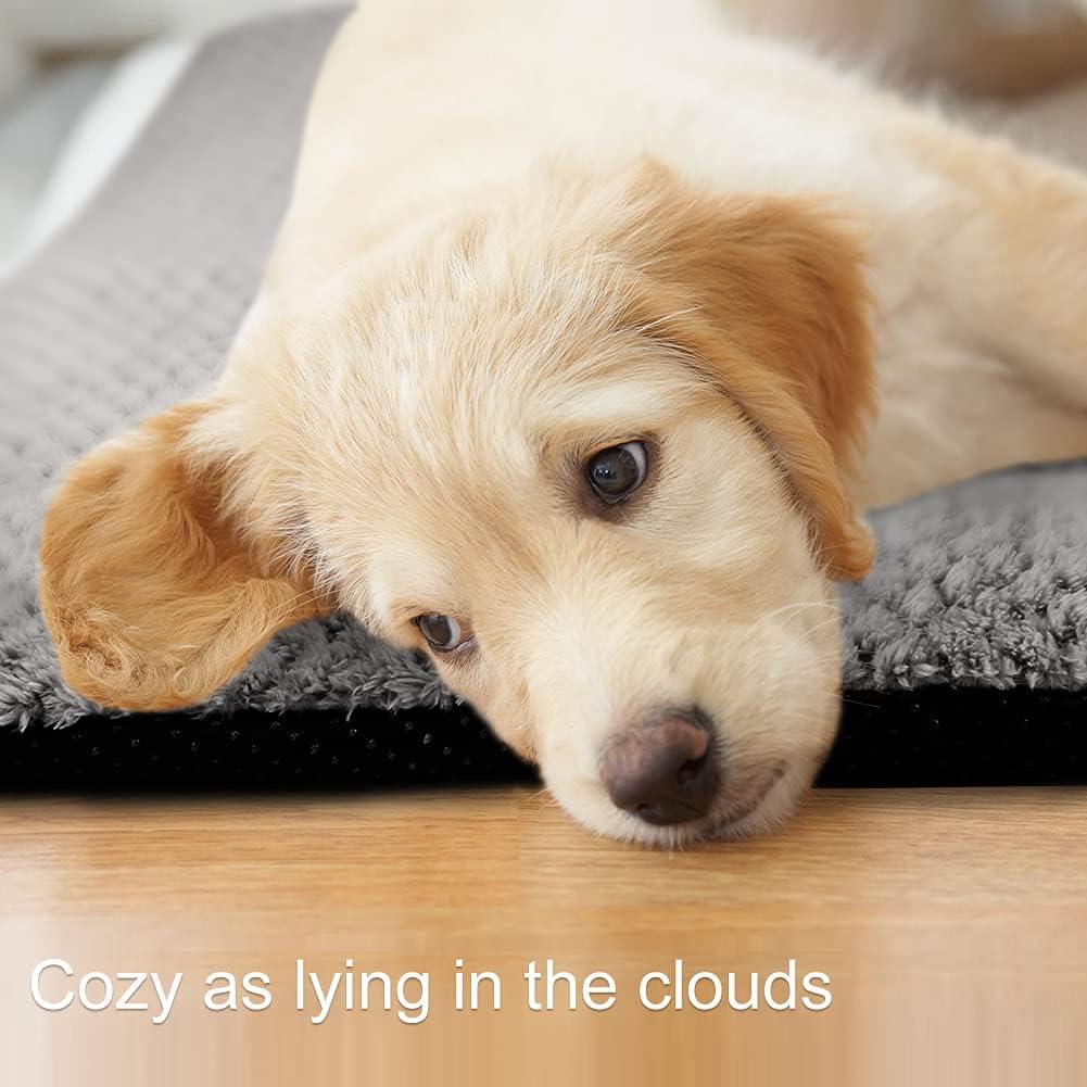 Onarway Dog Bed Mat Medium: Washable Fluffy Dog Bed Cushion for Cats Puppies - M 76x54cm Sherpa Dog Crate Mattress for Medium Pets Grey - Comfort Style
