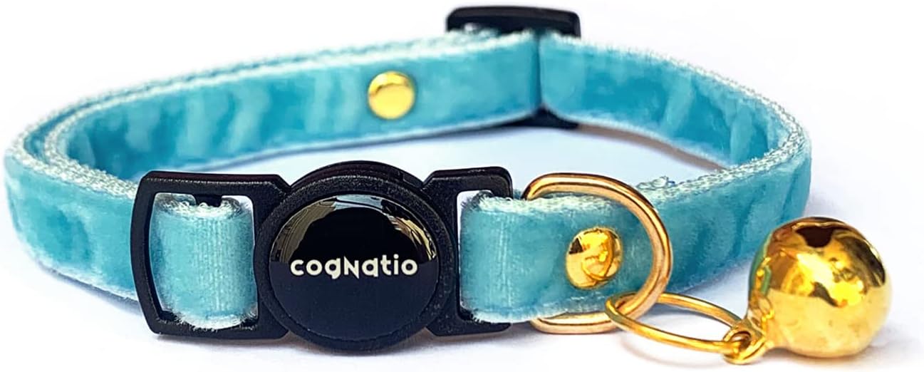 Cognatio Safety Quick Release Cat Collars, Soft Kitten Collars with Detachable Bow Tie and Bell, Pack of 2, Adjustable 20-30 cm (20-30 cm, Green+Pink) - Comfort Style