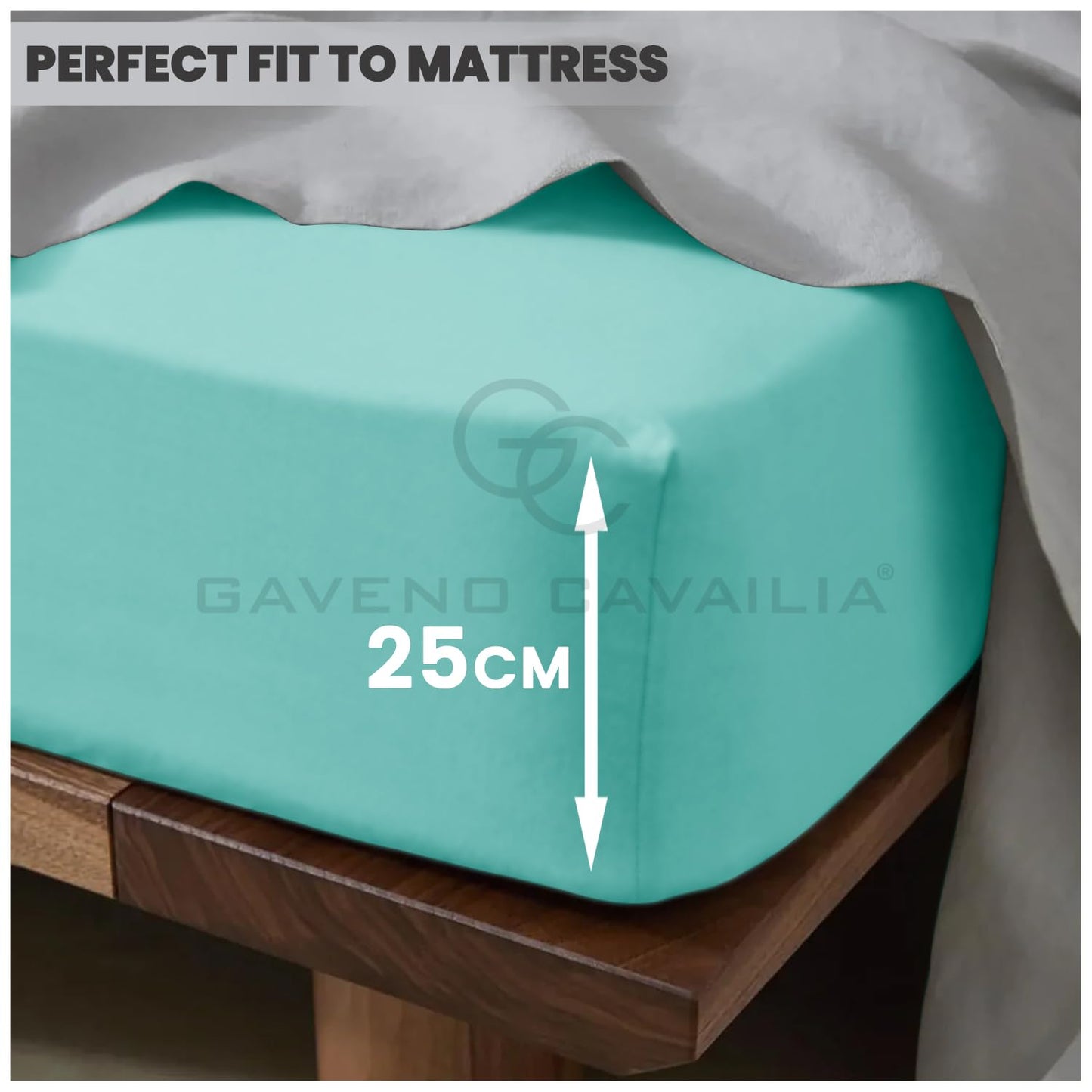 GC GAVENO CAVAILIA | Fitted Sheets - Plain Dyed Bedding Bedsheets - Non Iron Superking Fitted Sheet