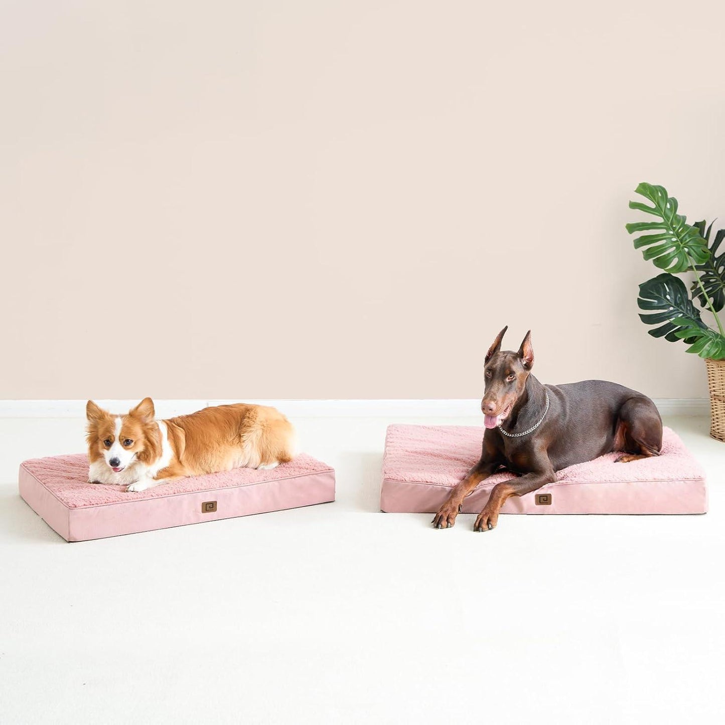 EHEYCIGA Orthopedic Dog Beds Large Mattress with Removable Washable Cover for Crate, Grey, 91x68x9cm - Comfort Style