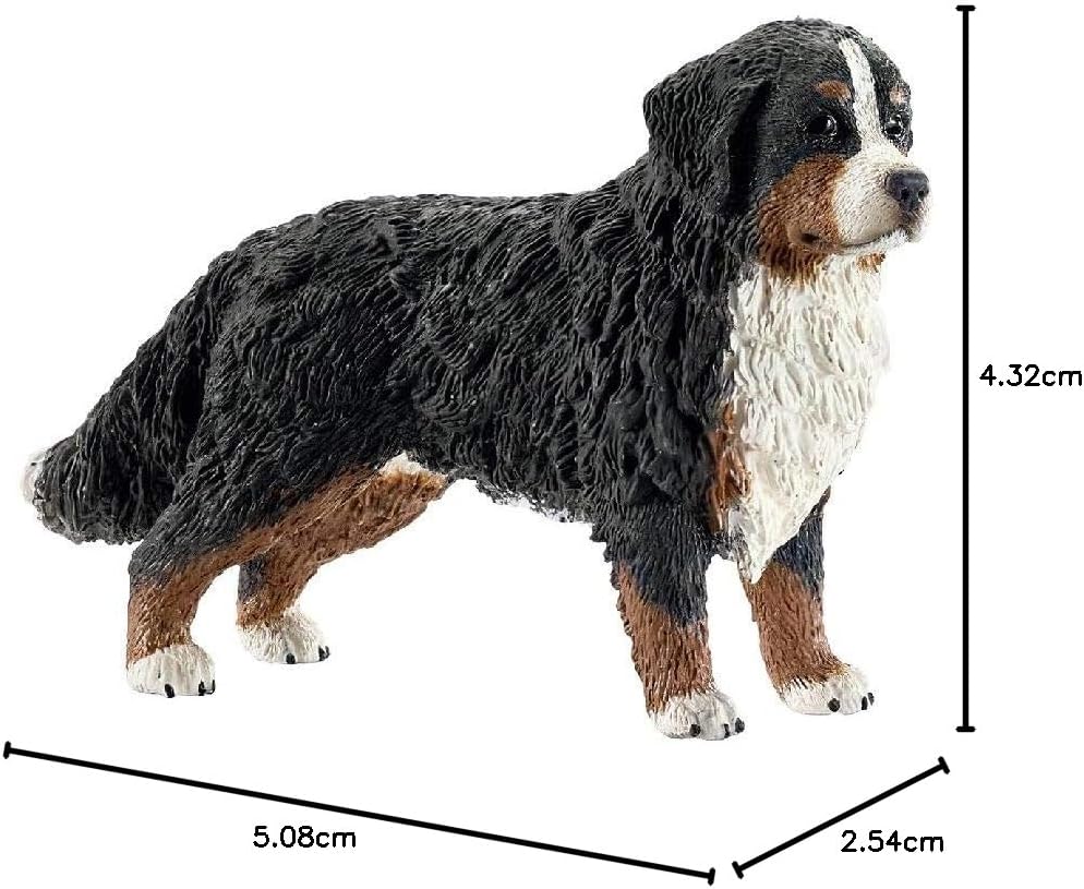 SCHLEICH 16397 Bernese Mountain Dog, female Farm World Toy Figurine for children aged 3-8 Years, White