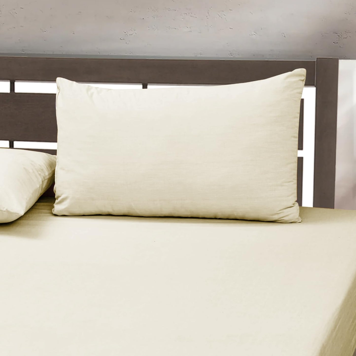 Fitted Sheet 25 cm Deep Brushed Microfiber Ultra Soft No-Iron Wrinkle-Resistant Plain Dyed Fitted Bed Sheets Hypoallergenic Breathable Sheets