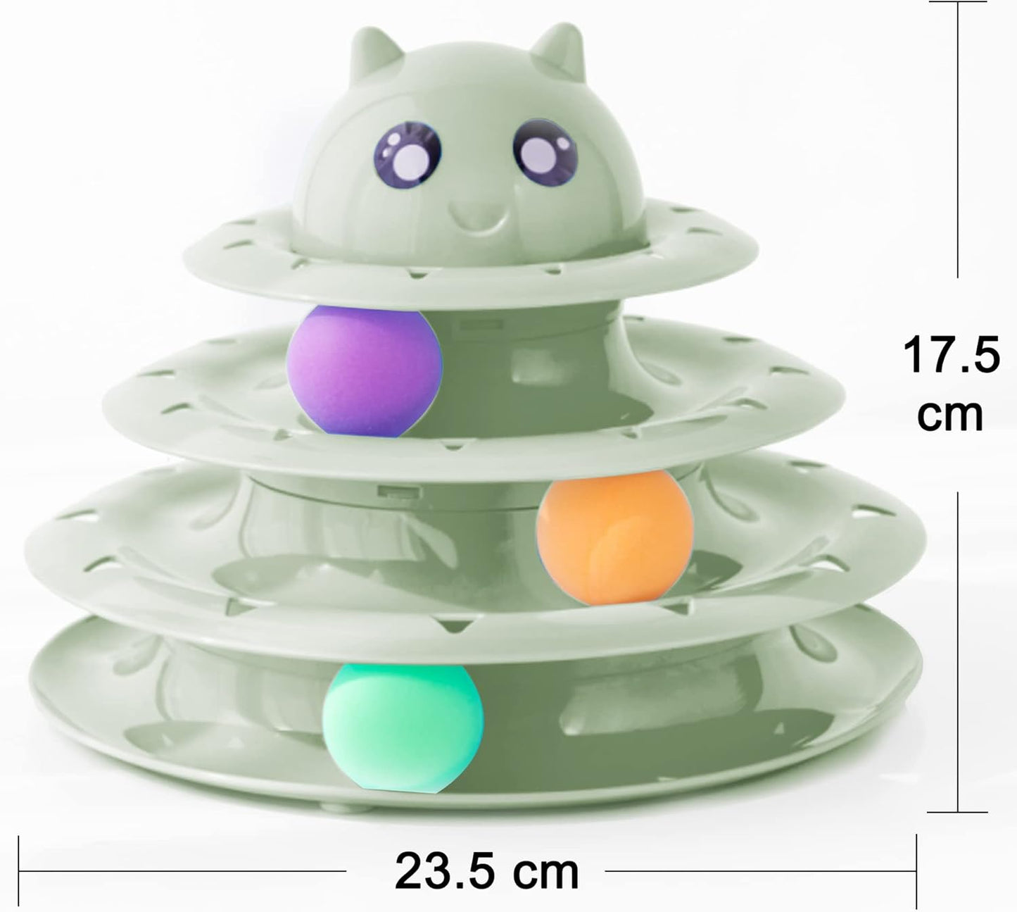 Suhaco 21 Pack Cat Toys for Indoor Cats Interactive Kitten Toy Fun Roller 3 Level Cat Ball Toys with Catnip Ball Self Play Cat Feather Wand Kitty Toy for Boredom (Green) - Comfort Style