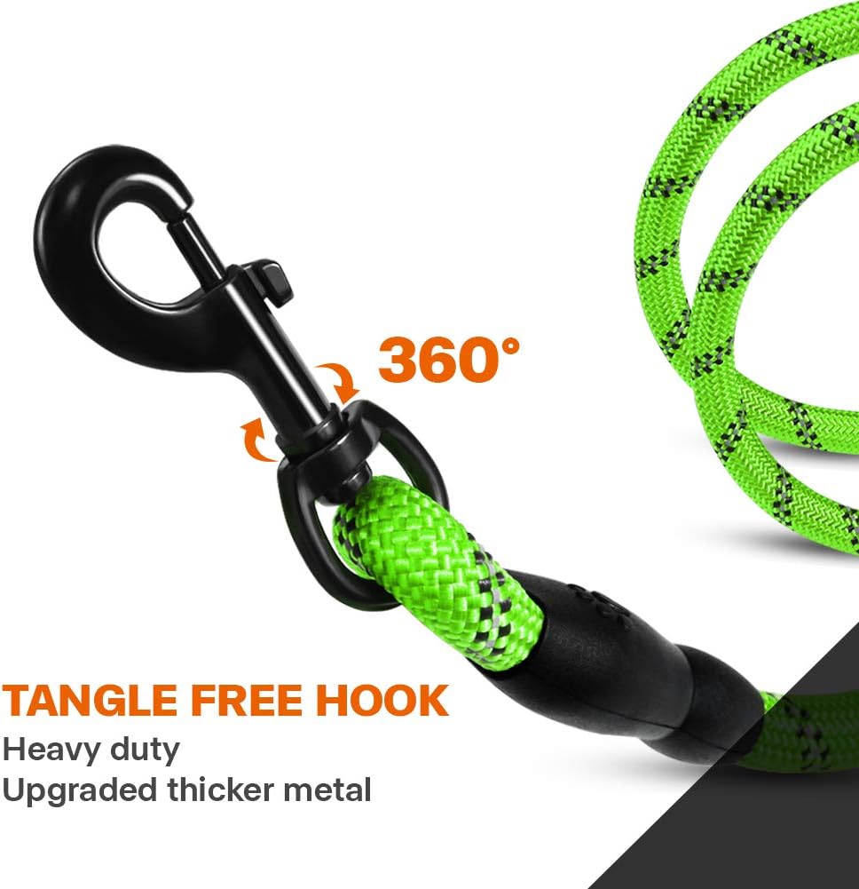 Taglory Rope Dog Lead with Soft Padded Handle, 1.2 m Reflective Lead and Multi-Colour for Medium Large Dogs, 1.2 cm, Purple - Comfort Style