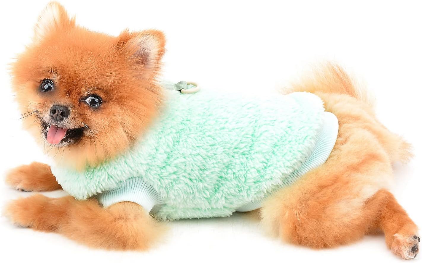 SMALLLEE_LUCKY_STORE Pet Sherpa Fleece Jumper Vest Sweaters Turtleneck Pullover with D-ring Soft Sweatshirt for Small Dogs Cat Puppy Boy Girl Yorkie Chihuahua Warm Fall Winter Clothes,Pink,S - Comfort Style