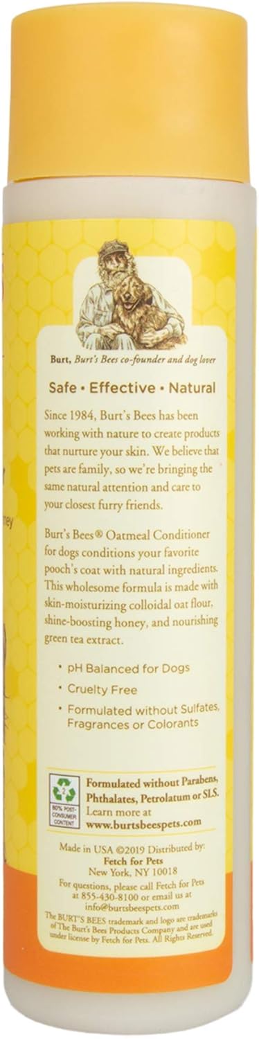Burts Bees Oatmeal Dog Conditioner with Colloidal Oat Flour and Honey, 296ml