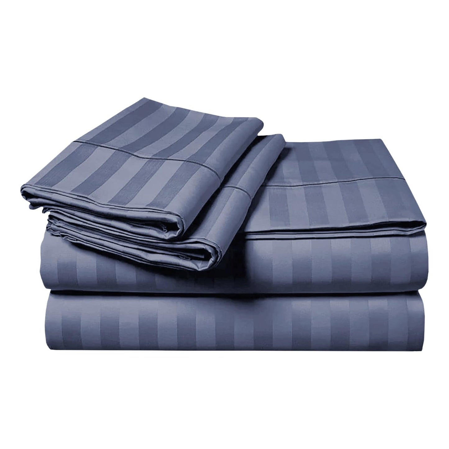 MOONLIGHT20015 Duvet Set Reversible Stripes Satin Double Bedding Set with 2 Pillowcases Soft Hypoallergenic Duvet Cover - Comfort Style