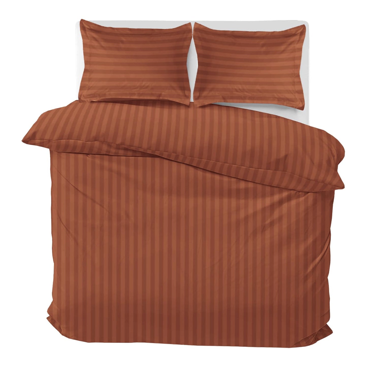 MOONLIGHT20015 Duvet Set Reversible Stripes Satin Double Bedding Set with 2 Pillowcases Soft Hypoallergenic Duvet Cover - Comfort Style