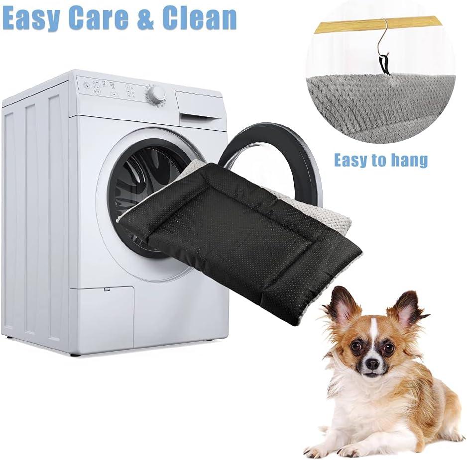 Onarway Dog Bed Mat Medium: Washable Fluffy Dog Bed Cushion for Cats Puppies - M 76x54cm Sherpa Dog Crate Mattress for Medium Pets Grey - Comfort Style