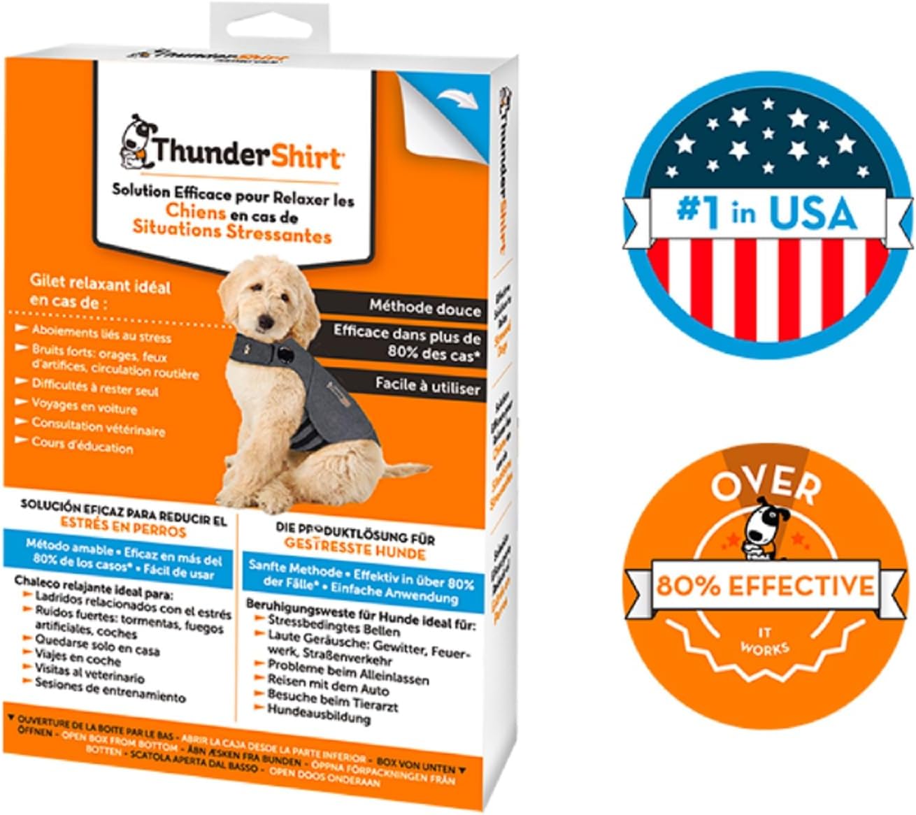 ThunderShirt for Dogs | Calming Jacket for Dogs | Puppy Coats for Small Dogs XS | Dog Anxiety Jacket | Instant Natural Relief for Storms, Fireworks & Separation | Grey Dog Coat | 5 Sizes, Grey, XS