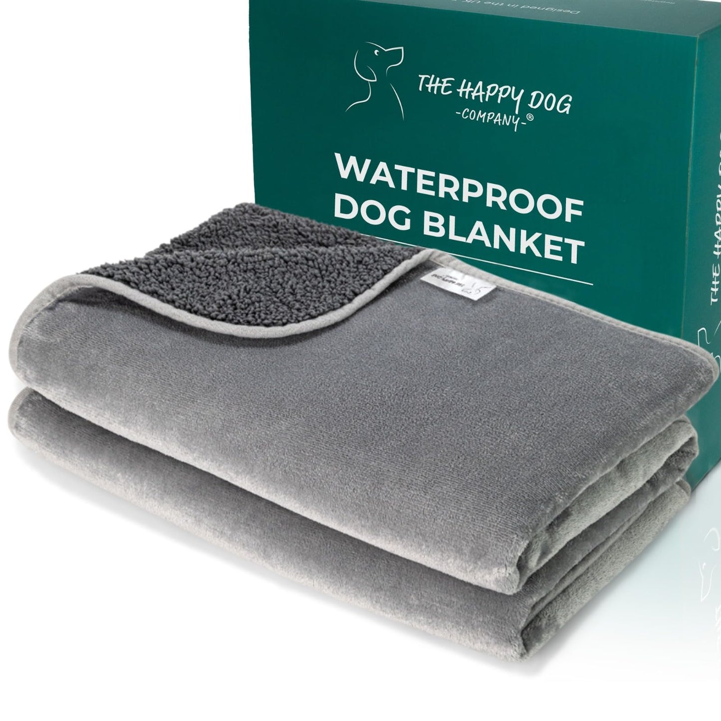 100% Waterproof Dog Blankets for Small & Medium Dogs β Soft Fleece, Washable Pet Throw for Sofa, Car & Furniture Protection, Soft Fluffy Reversible Blanket, 75x100cm, Grey/White