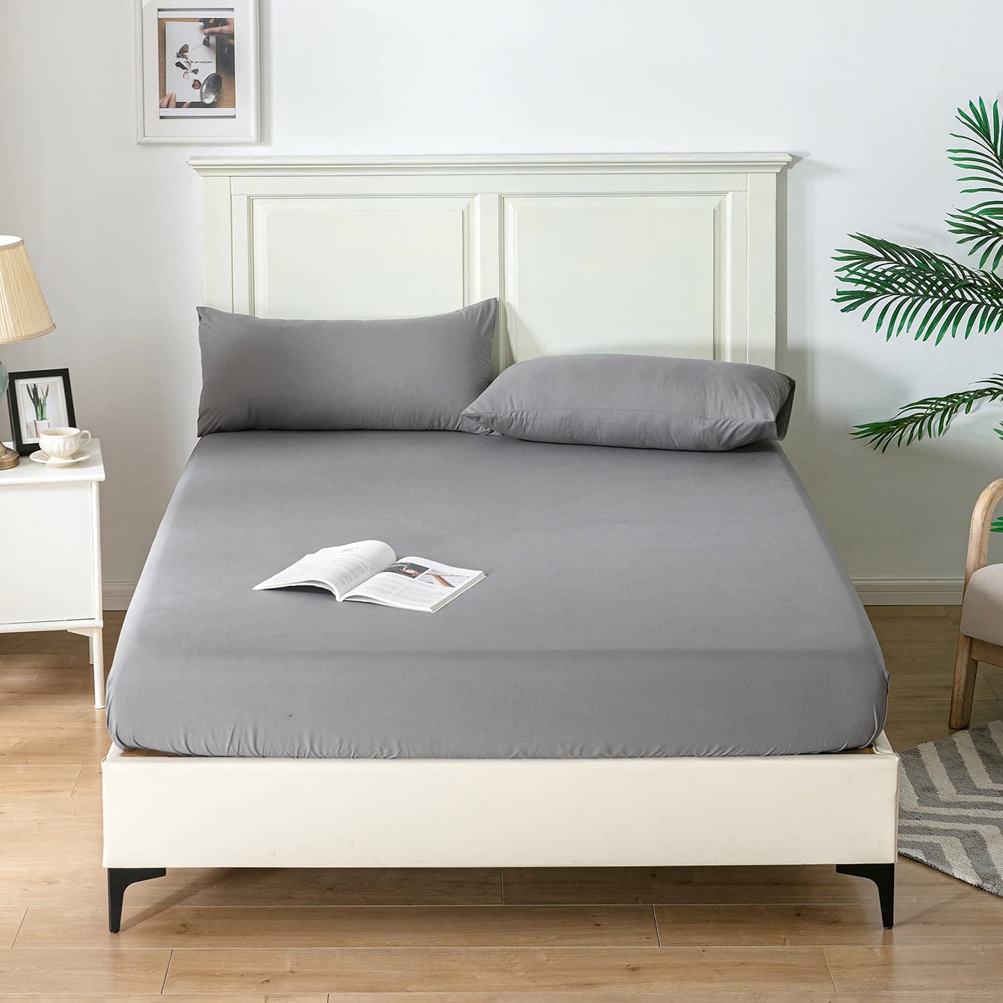 Fitted Sheet Bed Sheets 25CM Extra Deep Pocket Soft and Breathable Fitted Bedding Sheets