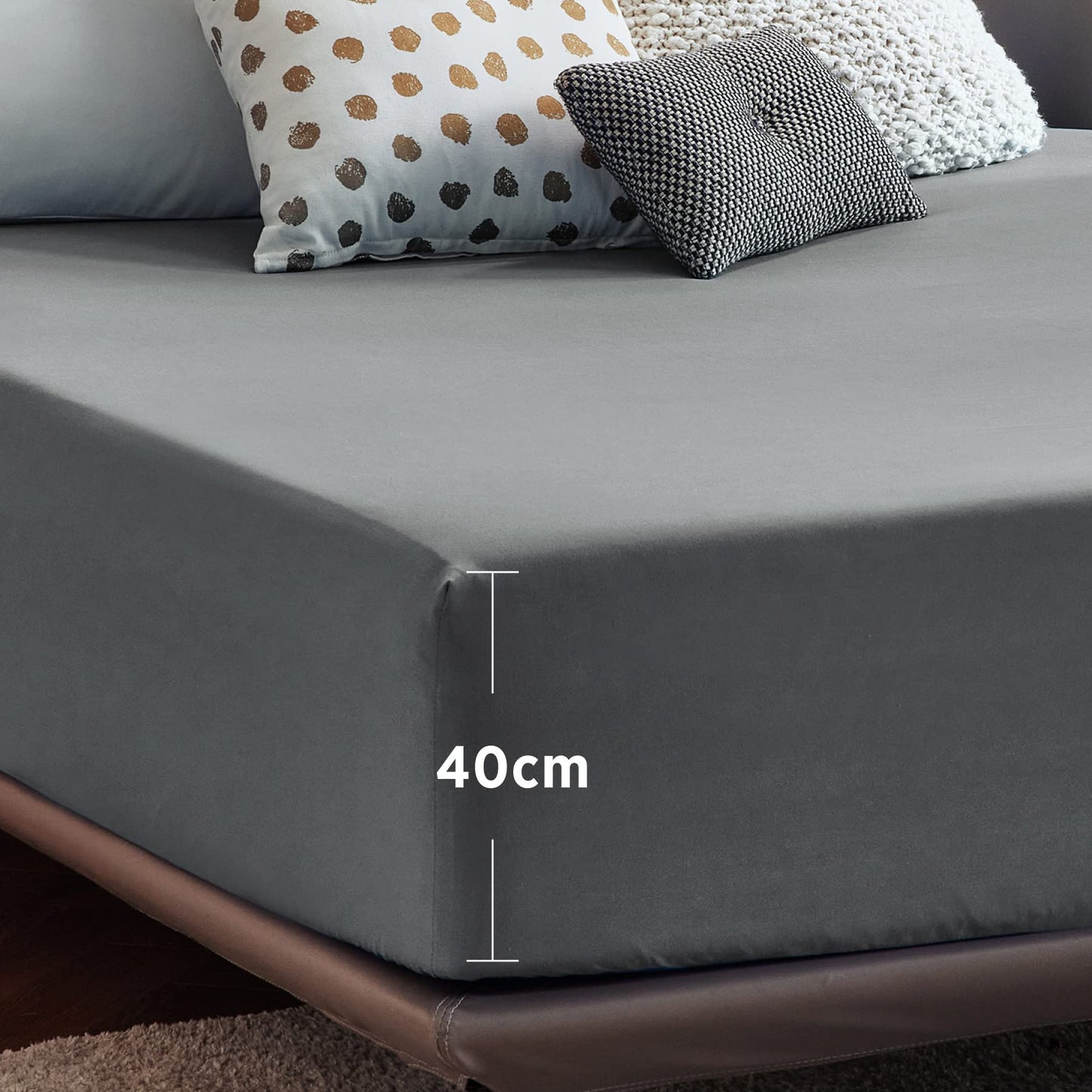 Fitted Sheet Deep - Bed Sheets Extra Deep Pocket 16 inch (40 cm) made of Soft Brushed Microfiber