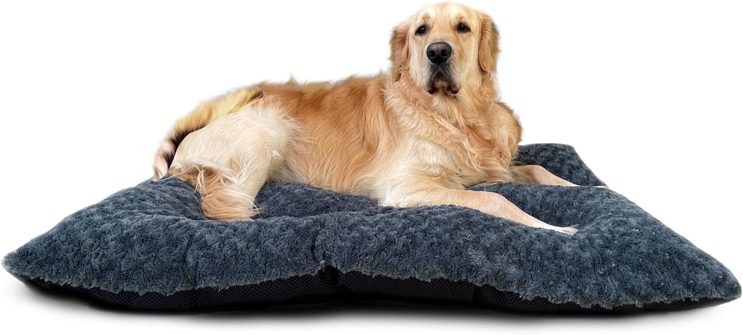 Victoria & Carter Large Dog Bed (102 x 70cm) Ultra Soft Pet Bed, Premium Plush Mattress Cushion For Medium Or Large Size Pets, Can Be Used For Dog Crate. Machine Wash & Dryer Friendly. (Light Grey) - Comfort Style