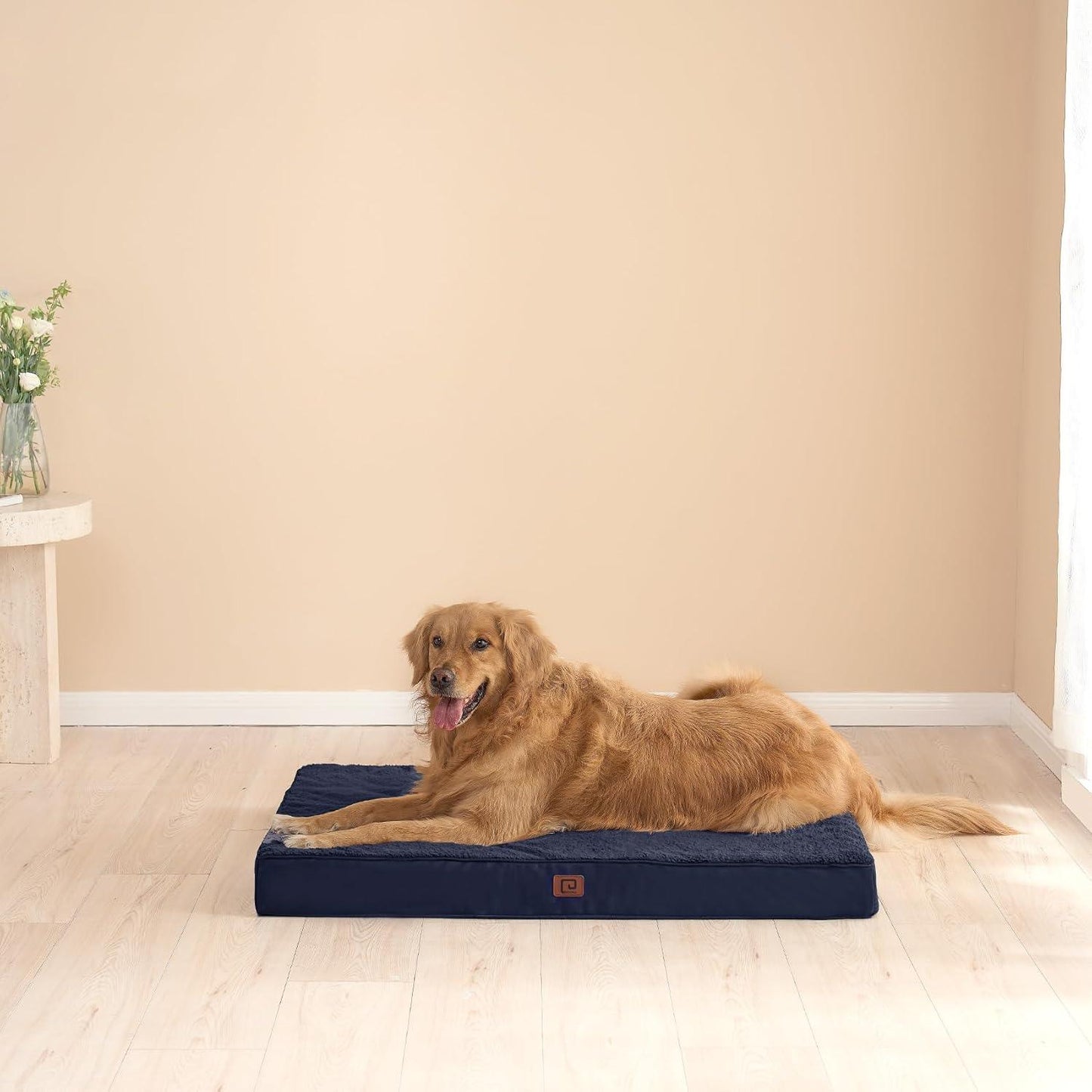EHEYCIGA Orthopedic Dog Beds Large Mattress with Removable Washable Cover for Crate, Grey, 91x68x9cm - Comfort Style