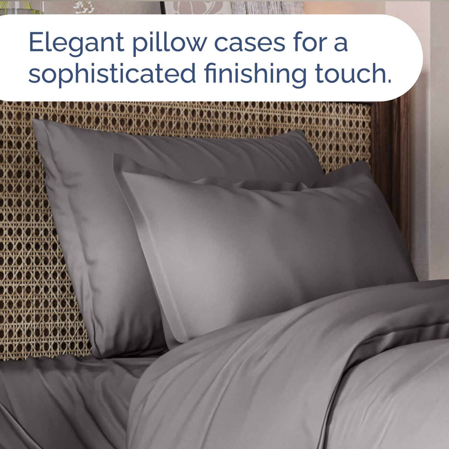 Bedding Duvet Quilt Cover Set with 2 Pillowcases - Hotel Quality - Cooling, Wrinkle-Free, Machine Washable with Zipper & Corner Ties - Super Soft Microfibre-Polyester - Comfort Style
