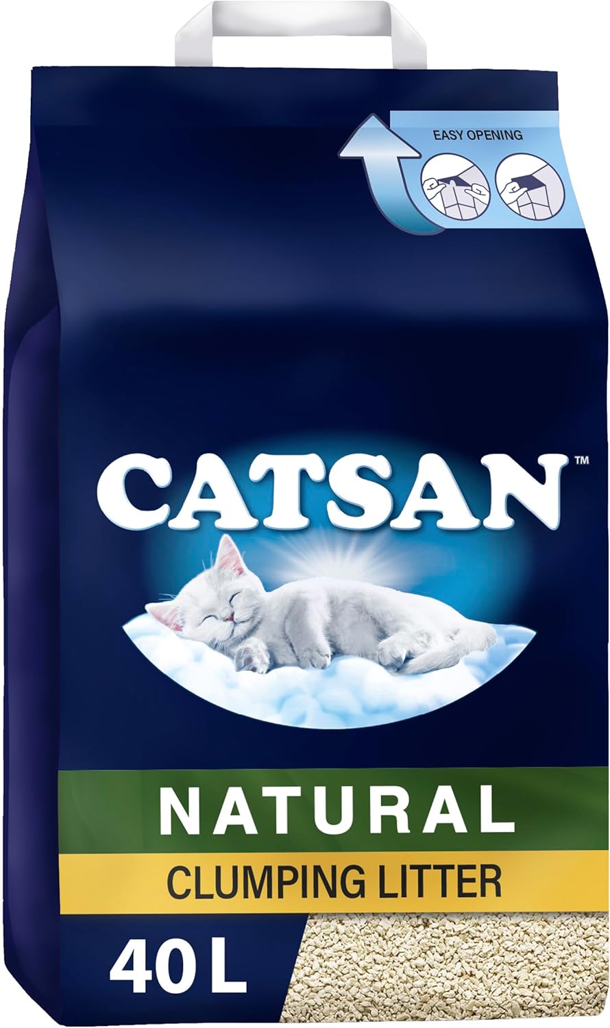 Catsan Natural Clumping Cat Litter, 100 Percent Biodegradable, Extra Absorbent, 20 Litre Bag - Comfort Style