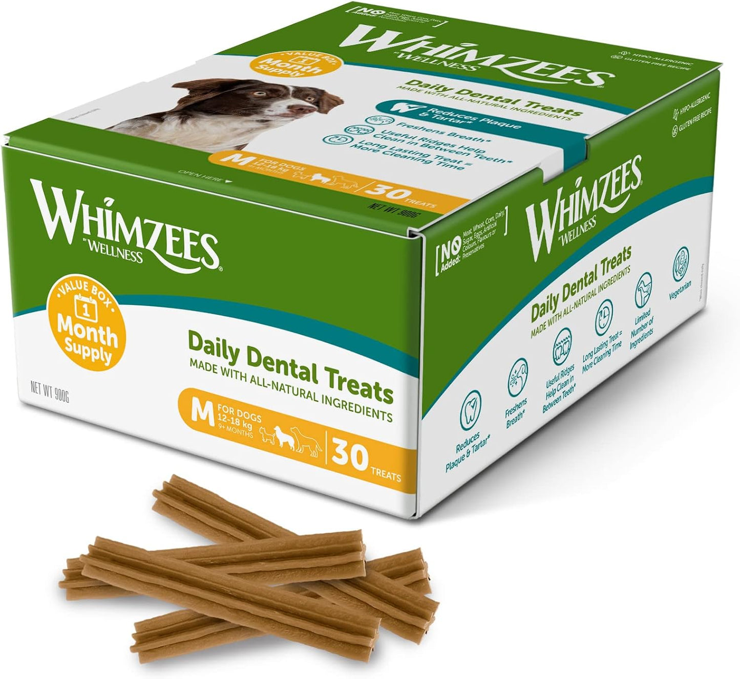 WHIMZEES By Wellness Softer Dog Dental Sticks, 28 Pieces, Size S, Dog Chews for Small Breeds, Gentle Care, Suitable for Senior Dogs, Grain-Free, Rawhide-Free - Comfort Style