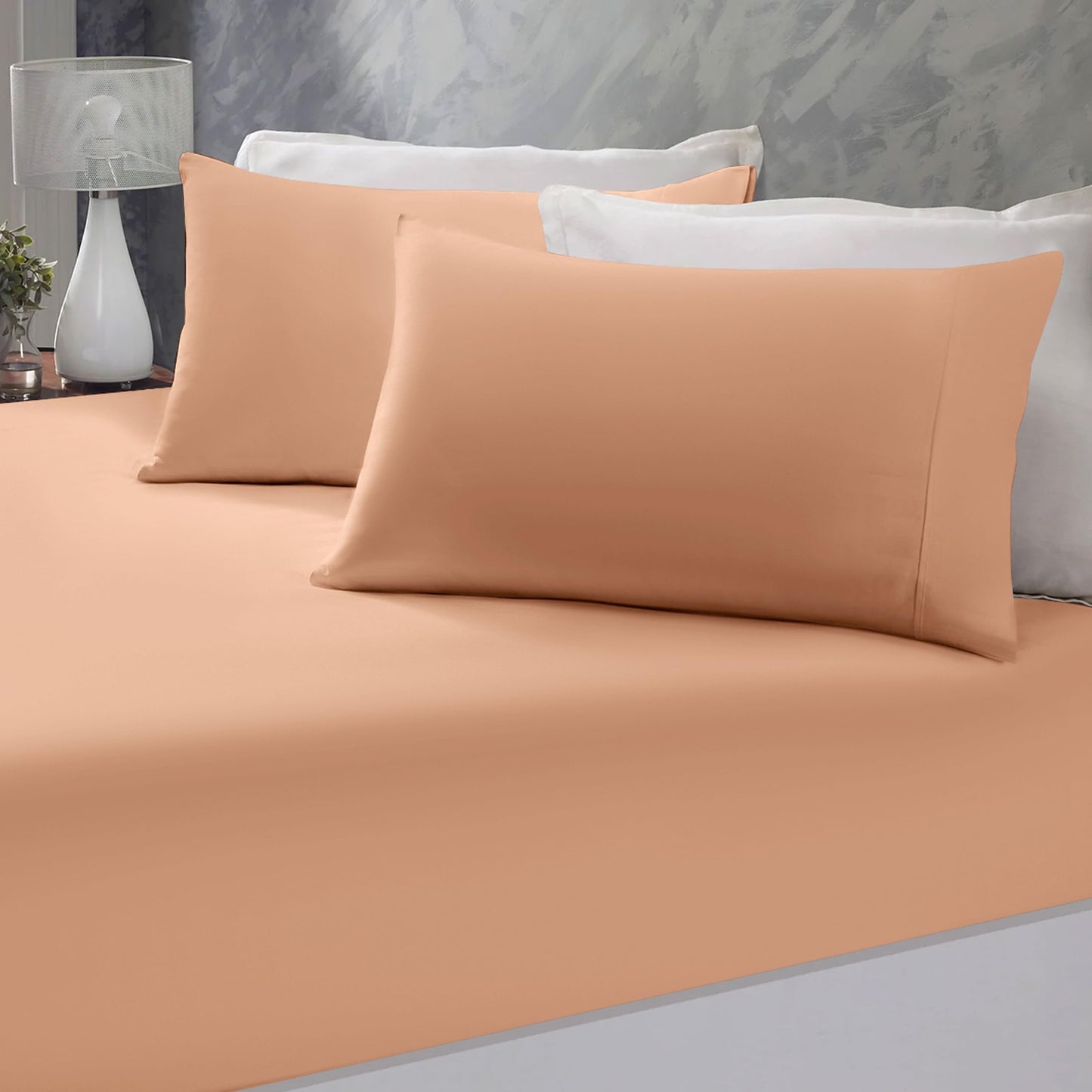25 Cm Fitted Bed Sheets - Super Soft Deep Fitted Sheet Brushed Microfibre Anti Wrinkle Bedsheet Breathable & Fade Resistant