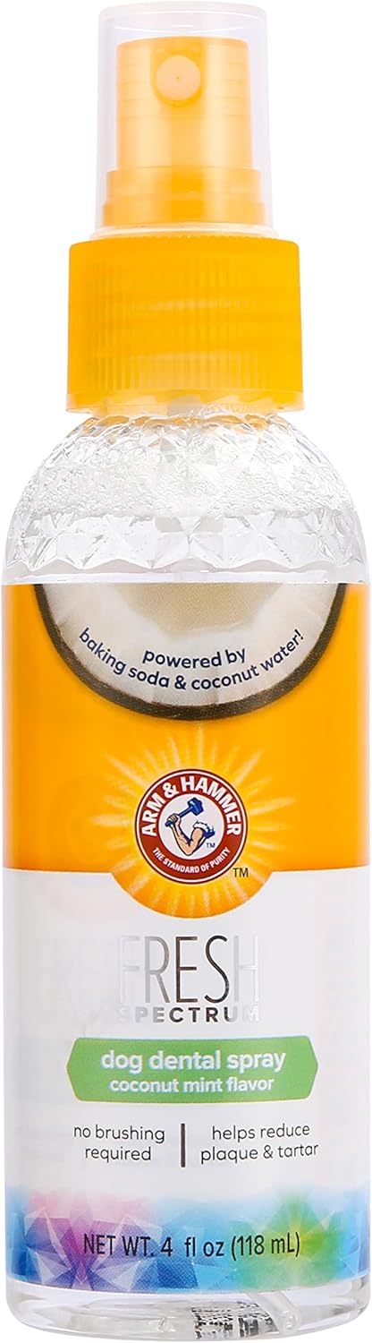 ARM & HAMMER Fresh Spectrum Coconut Mint Dog Dental Spray, 118ml, Best Dental Care for Dogs, Removes Plaque & Tartar, Freshens Breath, Gum & Teeth Cleaning, No Brushing, Easy to Use Pet Oral Hygiene - Comfort Style