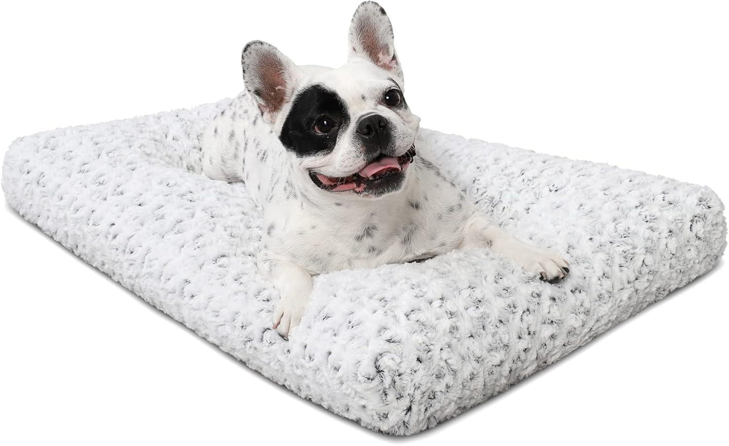 KSIIA Large Dog Bed Washable, Calming Dog Bed, Dog Crate Mattress with Non skid Bottom, Fluffy Anti Anxiety Dog Beds, Pet Beds Pillow Cushion for Dog, Dark Grey, 90x60x8cm - Comfort Style