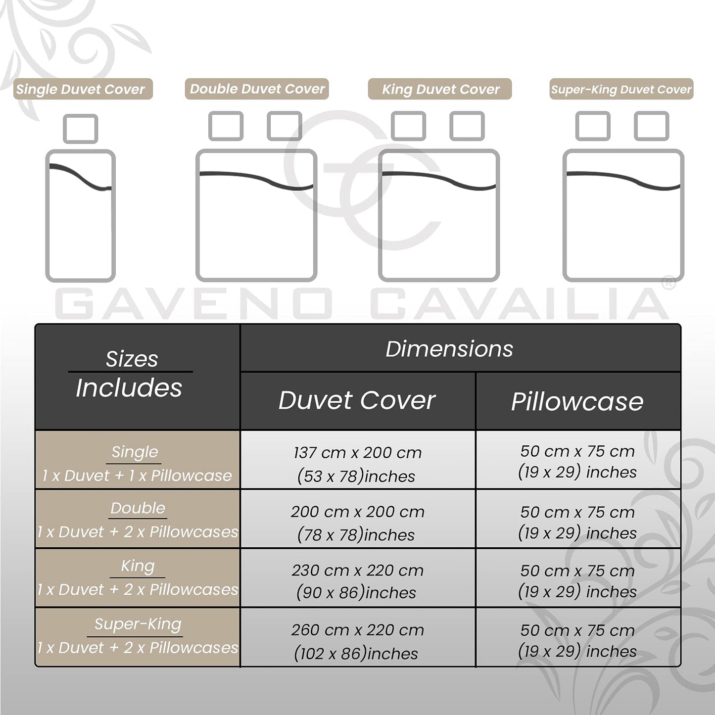 GC GAVENO CAVAILIA Duvet Cover With Pillow Cases - Polycotton Quilt Cover - Bedding Set - Comfort Style