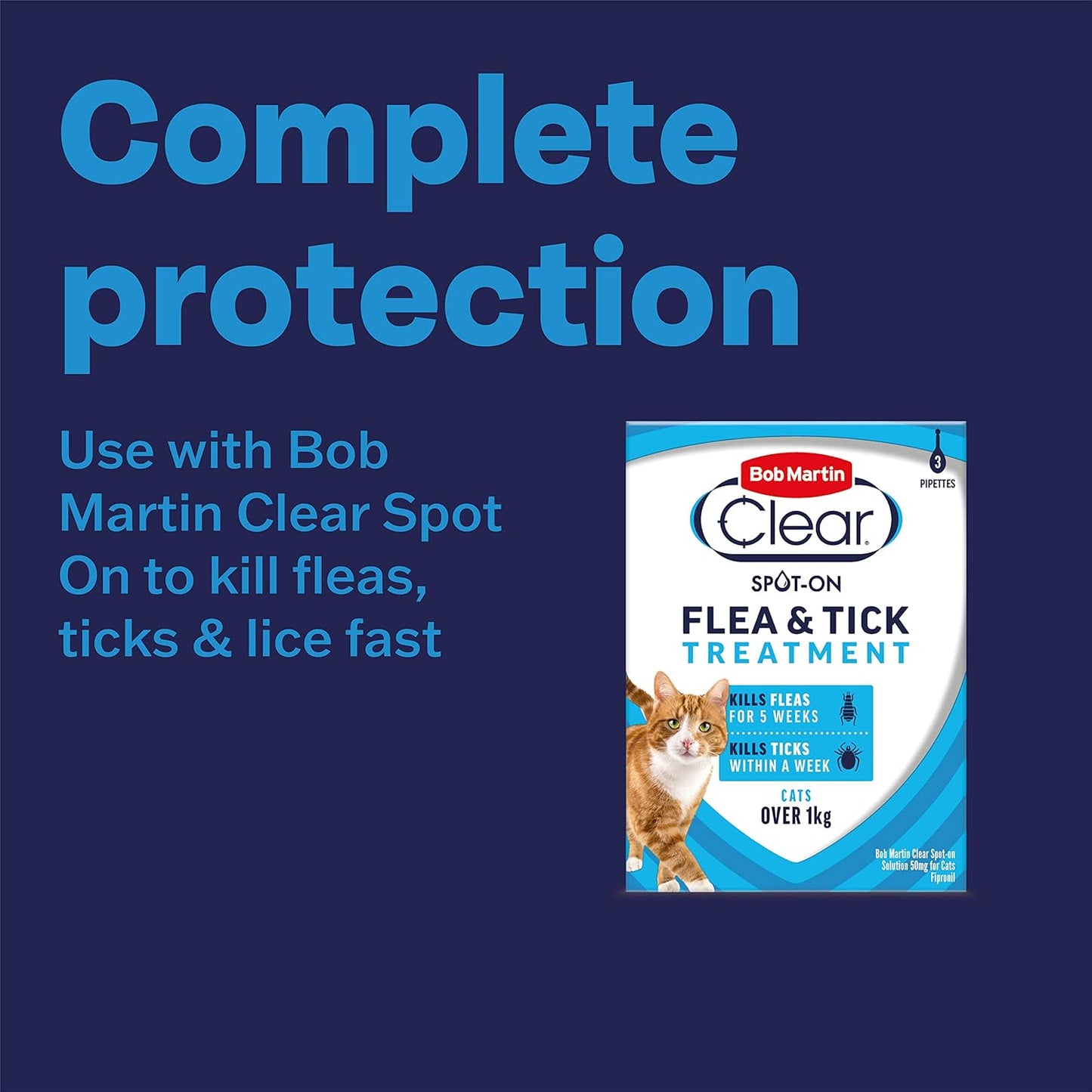Bob Martin Clear Wormer Treatment for Cats (2 Tablets) - Suitable for Kittens, Clinically Proven Treatment - Comfort Style