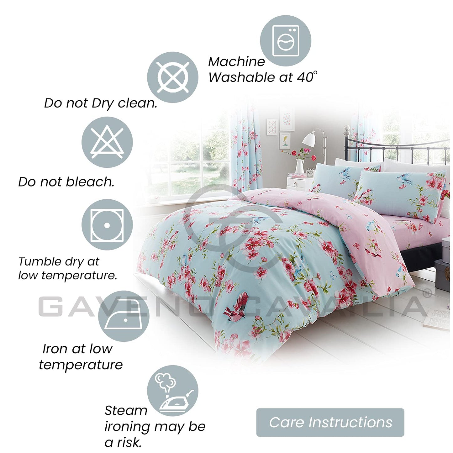 GC GAVENO CAVAILIA Duvet Cover With Pillow Cases - Polycotton Quilt Cover - Bedding Set - Comfort Style