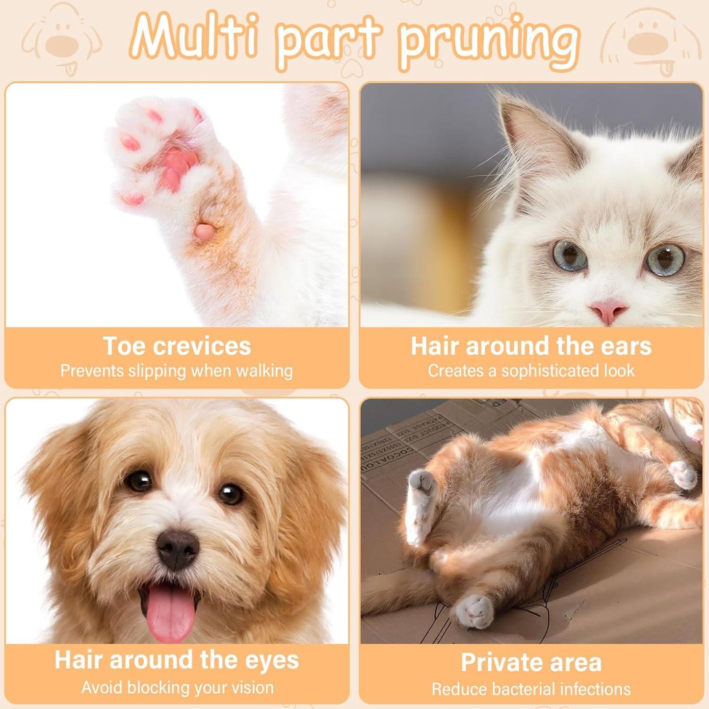 Dog Paw Trimmer Pet Micro Precision Trimmer Quiet Dog Clippers Waterproof Rechargeable Pet Shaver with LED Light Precise Trimming of Hair Around Paws Face and HIPS for Dogs Cats and Animals (White) - Comfort Style