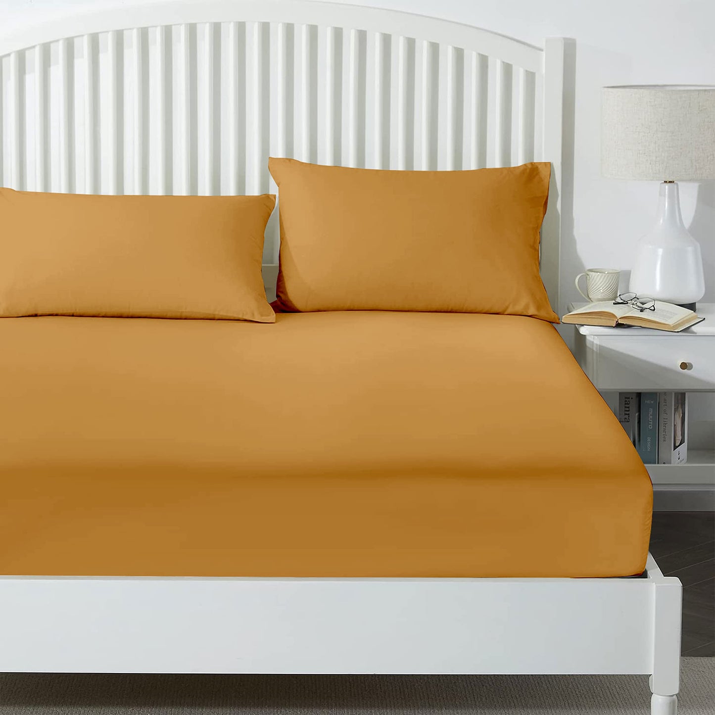25 Cm Fitted Bed Sheets - Super Soft Deep Fitted Sheet Brushed Microfibre Anti Wrinkle Bedsheet Breathable & Fade Resistant