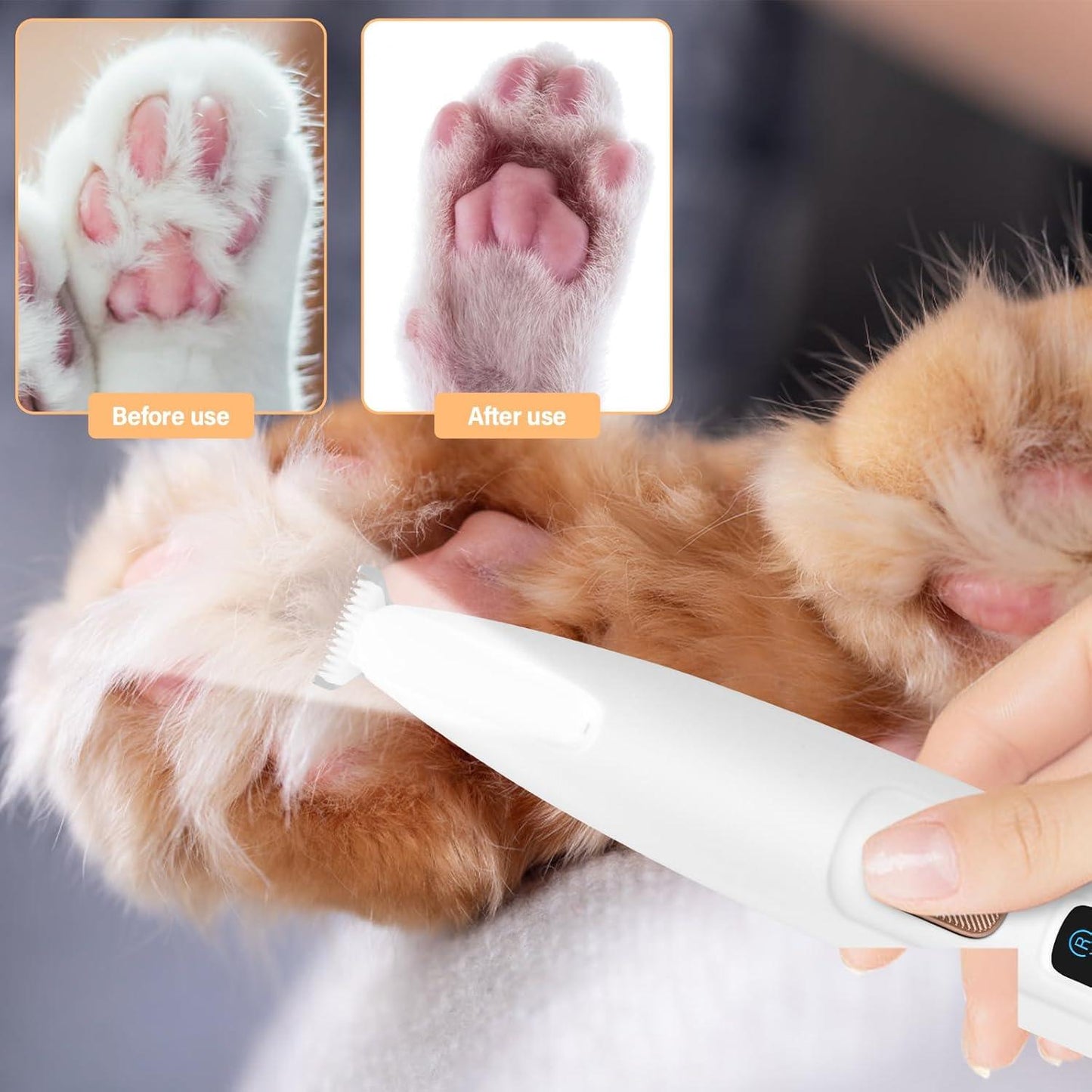Dog Paw Trimmer Pet Micro Precision Trimmer Quiet Dog Clippers Waterproof Rechargeable Pet Shaver with LED Light Precise Trimming of Hair Around Paws Face and HIPS for Dogs Cats and Animals (White) - Comfort Style