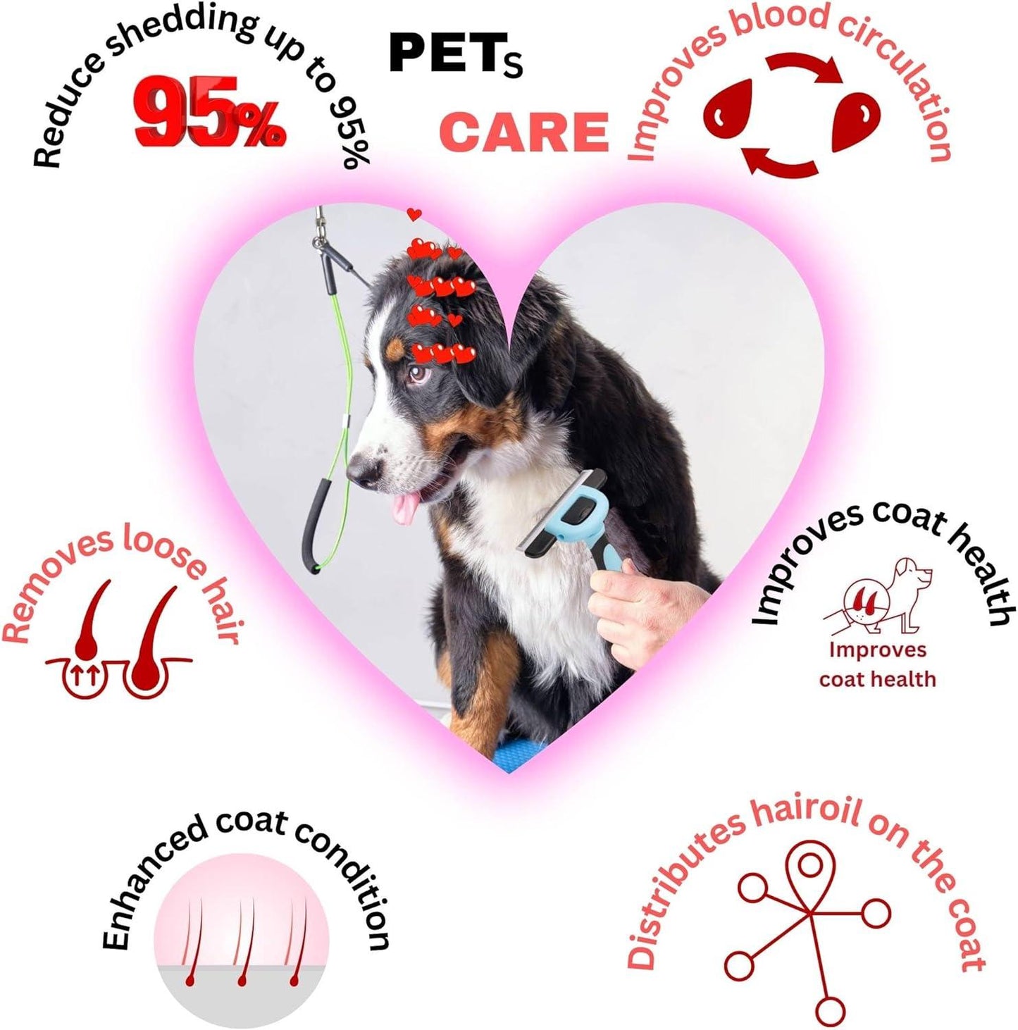 Laadi Deshedding Tool for Dogs and Cats - Reduces Shedding by Up to 95% in Less Than 10 Minutesâbest Choice for Grooming and Deshedding Your Lovely Pets. Dog Brush Cat brush Horse Brush Rabbit Brush. - Comfort Style