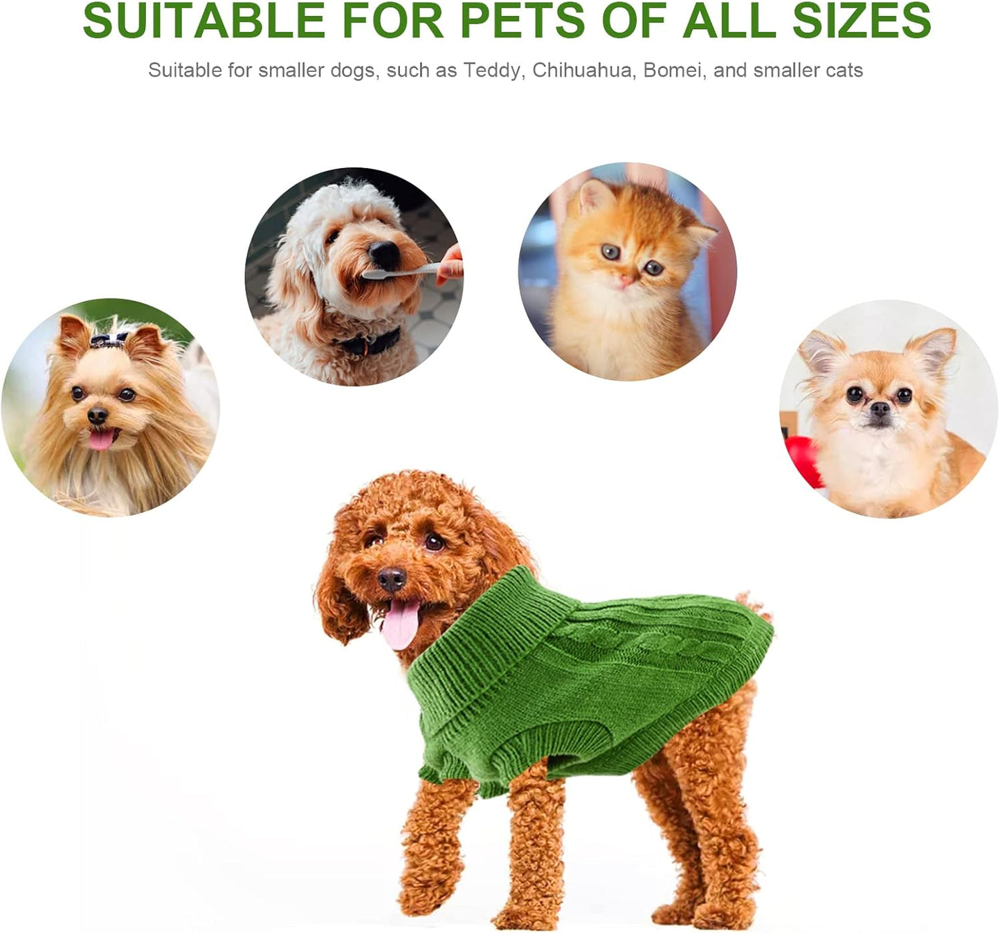 Small Dog Jumper, Warm Puppy Sweater for Small Dogs Winter Knitted Dog Pullover Soft Turtleneck Dog Clothes Vest for Pet Autumn, Winter Outfit for Welsh Corgi, Yorkshire Terrier, Chihuahua (XS, Blue) - Comfort Style