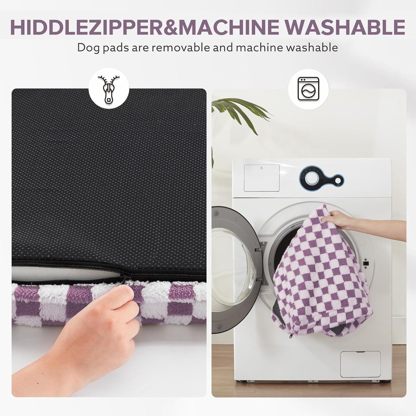 JOEJOY Orthopedic Large Dog Bed with Zipper Detachable, Memory Foam Dog Mat Mattress Washable, Dog Crate Mattress Large Dog Pillow Bed with Egg-Crate Foam for Golden Retriever, Grey/92x69x8cm - Comfort Style