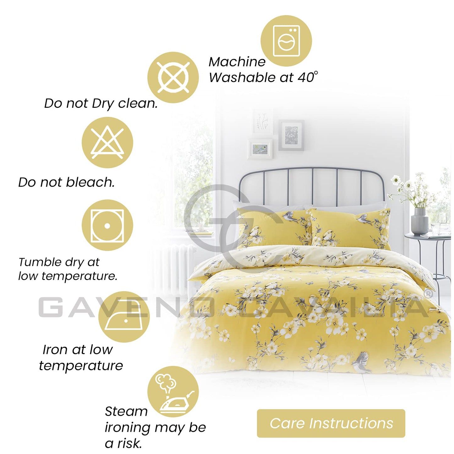 GC GAVENO CAVAILIA Duvet Cover With Pillow Cases - Polycotton Quilt Cover - Bedding Set - Comfort Style