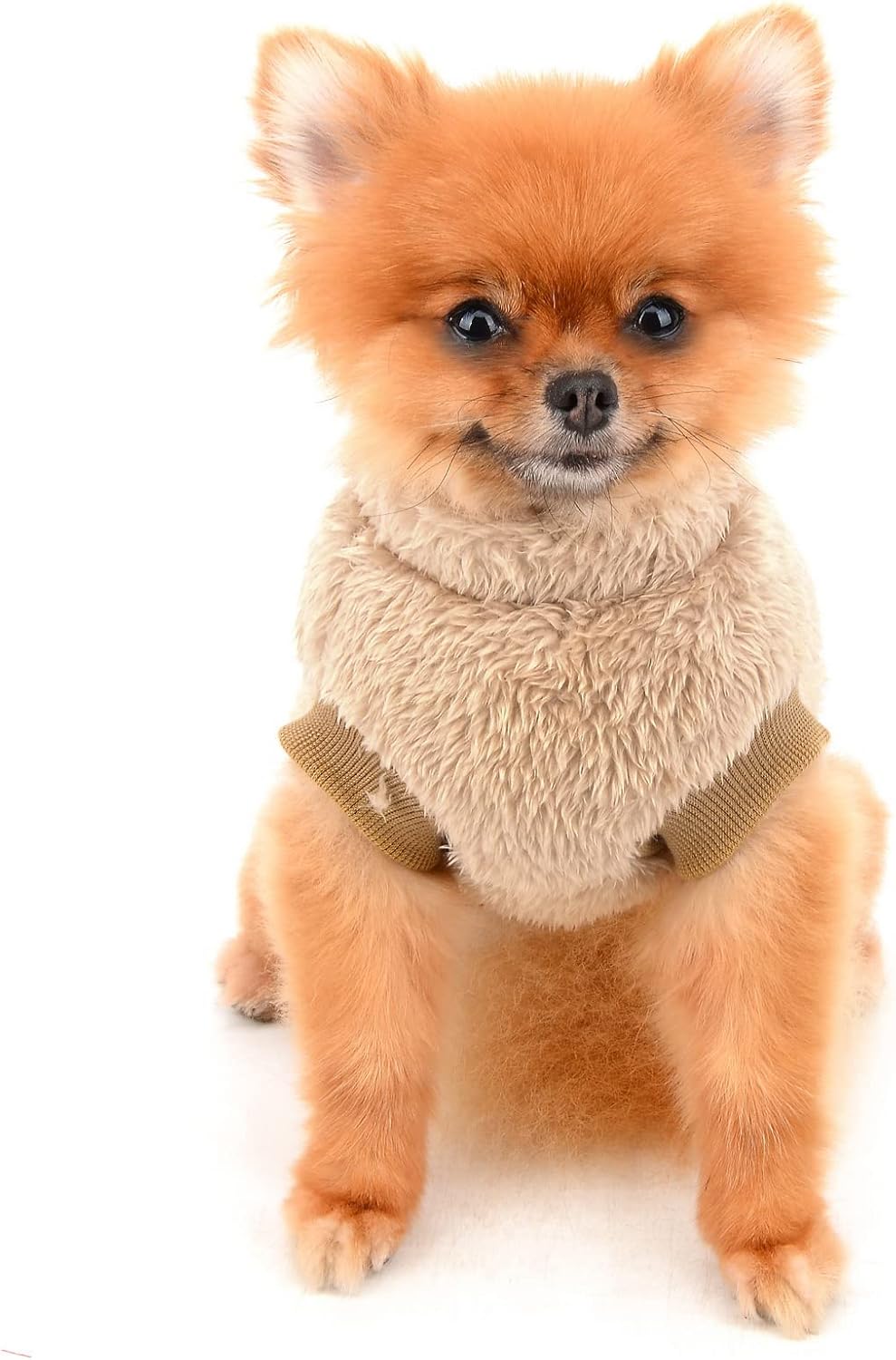 SMALLLEE_LUCKY_STORE Pet Sherpa Fleece Jumper Vest Sweaters Turtleneck Pullover with D-ring Soft Sweatshirt for Small Dogs Cat Puppy Boy Girl Yorkie Chihuahua Warm Fall Winter Clothes,Pink,S - Comfort Style