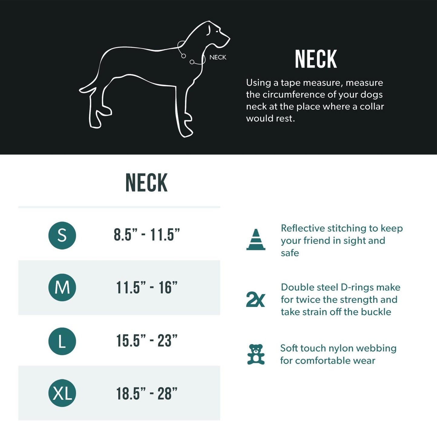 EZYDOG Double Up Dog Collar | Dog Collar Small, Medium, Large Dogs, Reflective Dog Collar, Supreme Comfort, Soft Neoprene Material, Strong Nylon Webbing (Small, Red) - Comfort Style