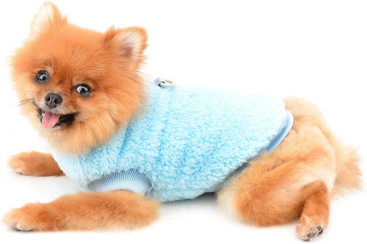 SMALLLEE_LUCKY_STORE Pet Sherpa Fleece Jumper Vest Sweaters Turtleneck Pullover with D-ring Soft Sweatshirt for Small Dogs Cat Puppy Boy Girl Yorkie Chihuahua Warm Fall Winter Clothes,Pink,S - Comfort Style