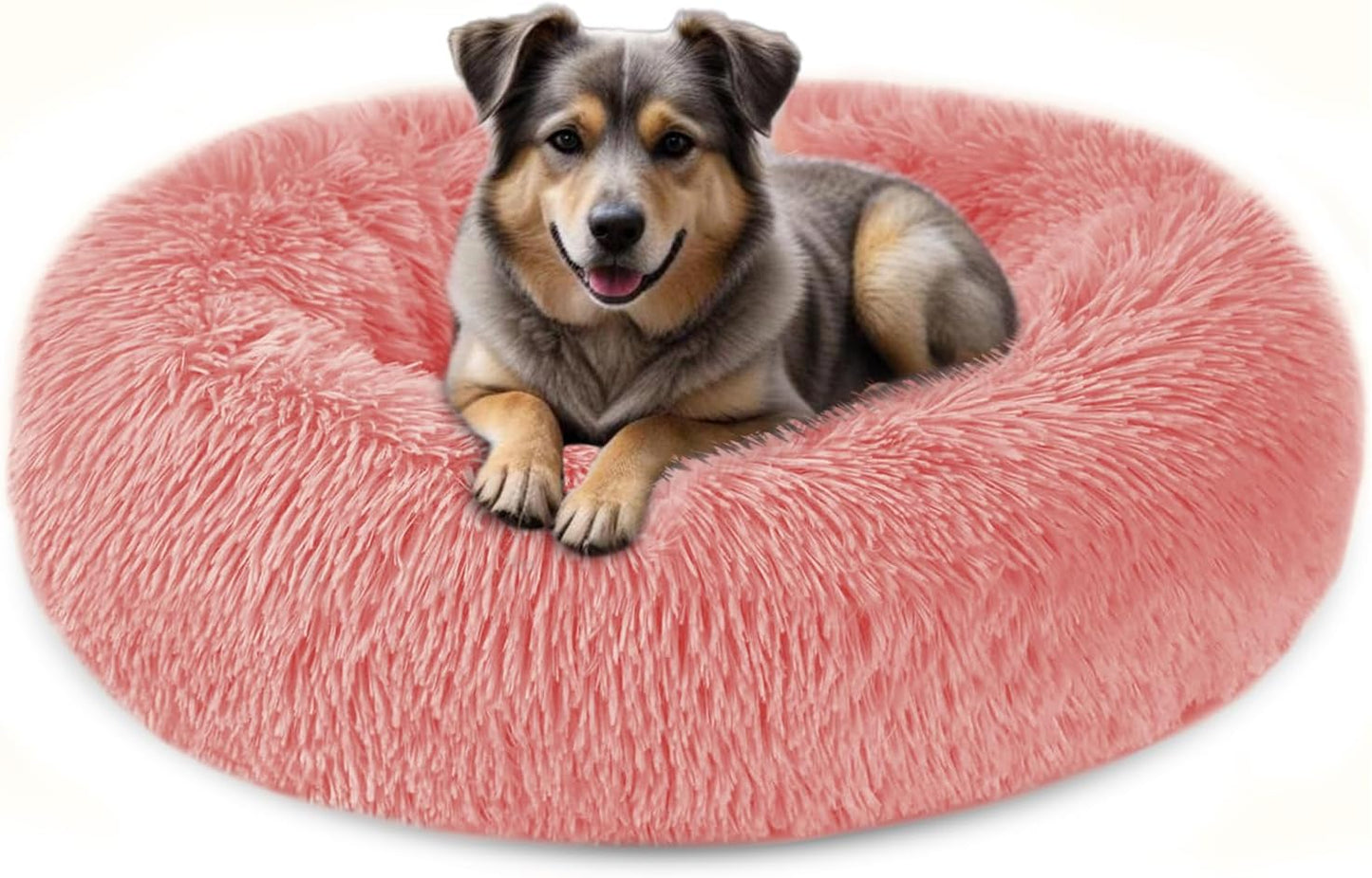 ELYF 50cm Dark Grey Donut Cat Beds for Indoor Cats Clearance, Kitten Bed and Puppy Bed with Anti-Slip Waterproof Bottom, Fluffy Cosy Pet Bedding & Furniture for Small Dog Bed Clearance, Large Cat Bed - Comfort Style