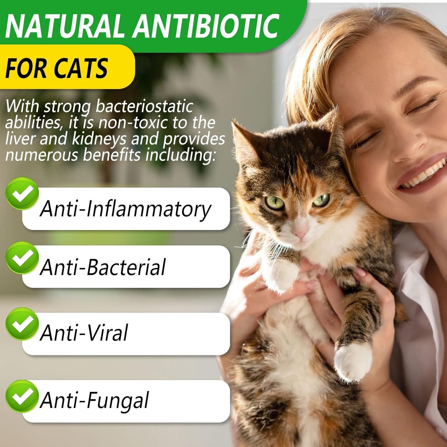 Antibiotics for Cats, Cat Antibiotics 60ml, Cat Immune Support, Cat Antibiotics for Infections, Cat Itch Relief, Cat Multivitamin, Supports Cat Allergy Relief, Roast Chicken Flavor - Comfort Style