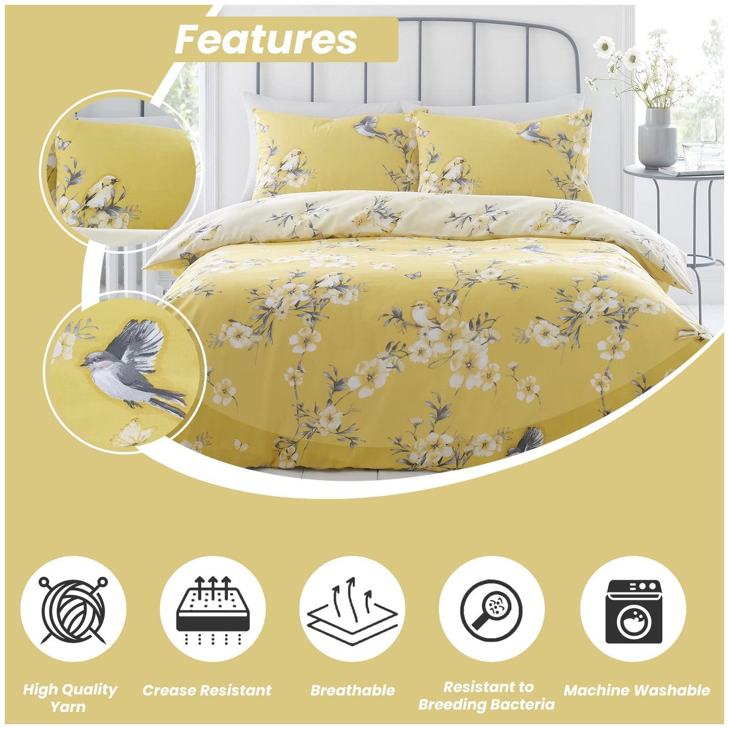 GC GAVENO CAVAILIA Duvet Cover With Pillow Cases - Polycotton Quilt Cover - Bedding Set - Comfort Style