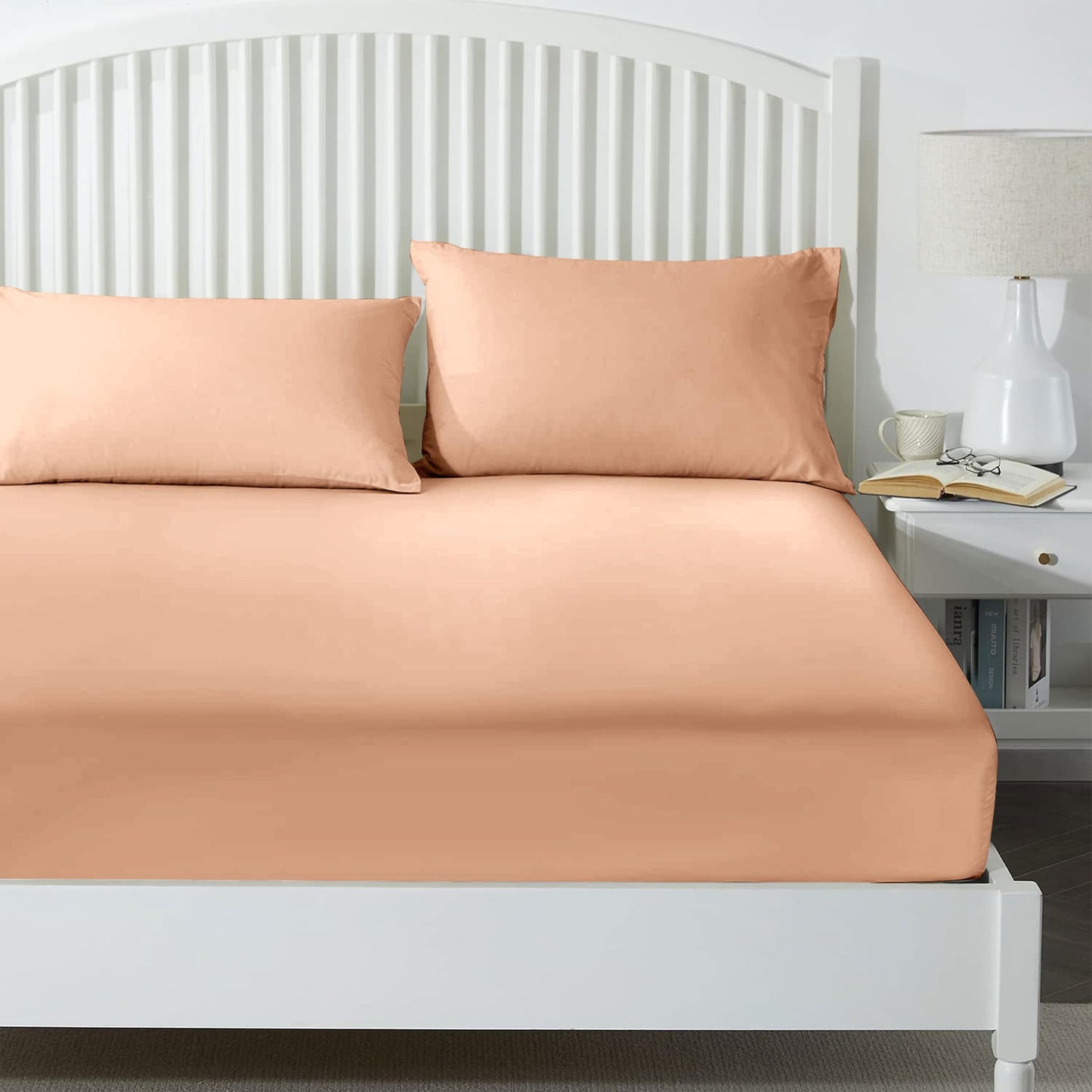 25 Cm Fitted Bed Sheets - Super Soft Deep Fitted Sheet Brushed Microfibre Anti Wrinkle Bedsheet Breathable & Fade Resistant