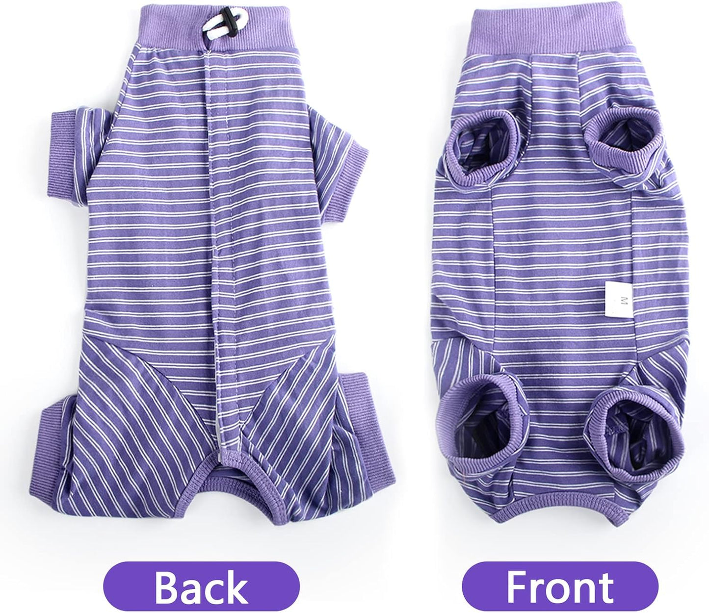 HEYWEAN Cat Recovery Suit Cat Vest Bodysuit After Surgery Stripes Long Sleeve Cat Onesies for Cats Kitten Medical Care Cone Collar Alternatives Pet Surgical Shirt Cat Clothing Pajama Suit - Comfort Style