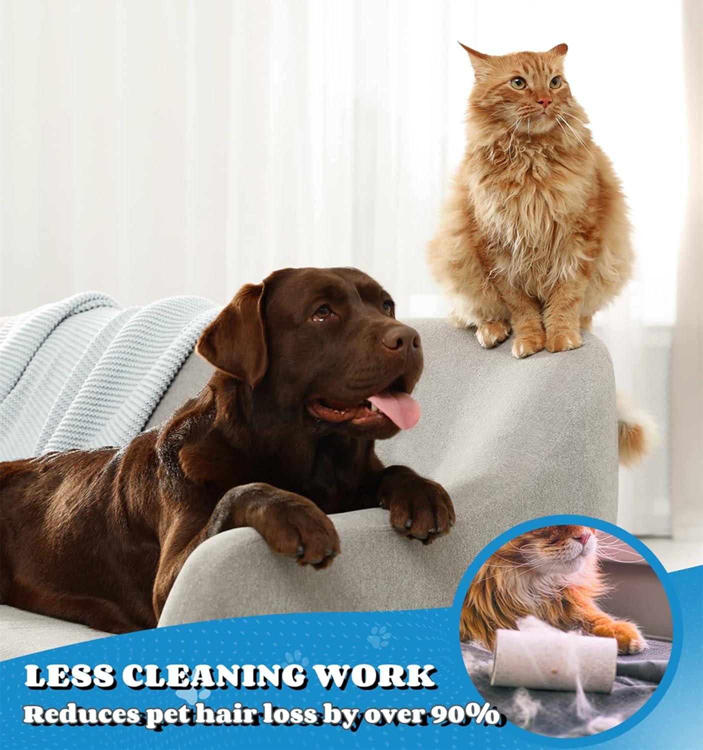 Morpilot Dog Brush Cat Brush Grooming Comb, 23+12 Double Sided Undercoat Rake Dematting Deshedding Tool for Long Hair Pets Cat Dog Slicker Shedding Brushes Efficiently Reduces Hair Loss by up to 90% - Comfort Style