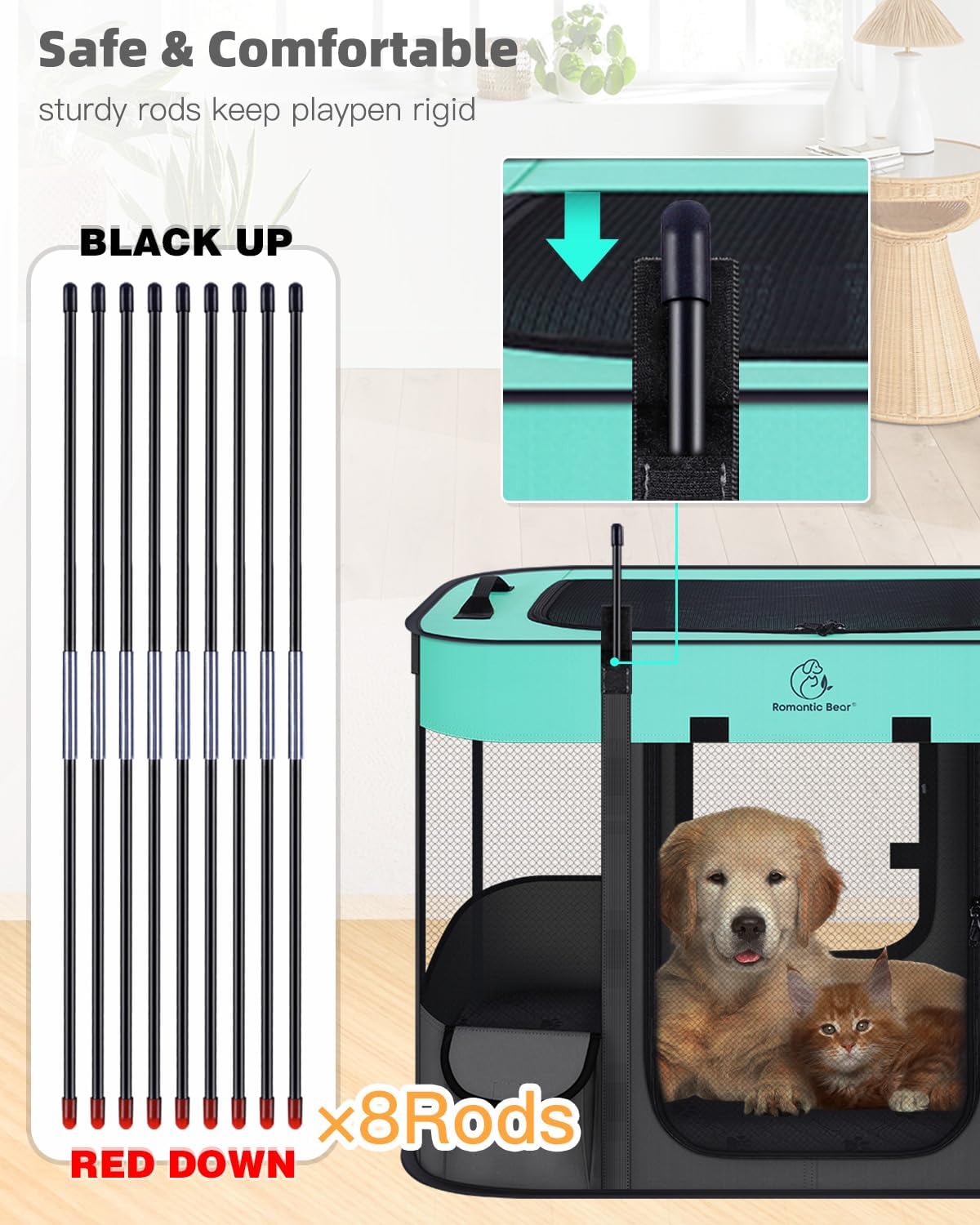 Foldable Pet Playpen,Cat Dog Playpen,Portable Dog Cage soft Portable Exercise Kennel Tent,Puppy Pen Indoors/Outdoors Pet Tent Fence(S(70 * 55 * 45cm)) - Comfort Style