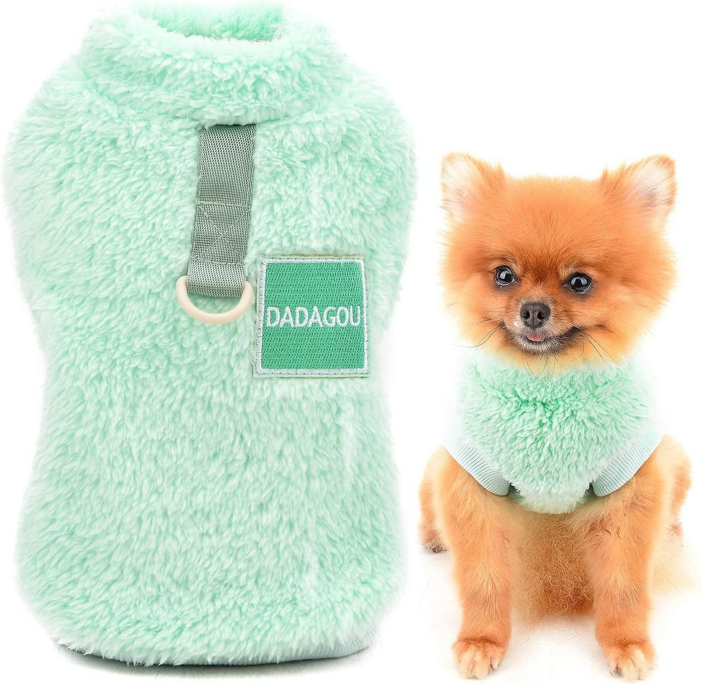 SMALLLEE_LUCKY_STORE Pet Sherpa Fleece Jumper Vest Sweaters Turtleneck Pullover with D-ring Soft Sweatshirt for Small Dogs Cat Puppy Boy Girl Yorkie Chihuahua Warm Fall Winter Clothes,Pink,S - Comfort Style