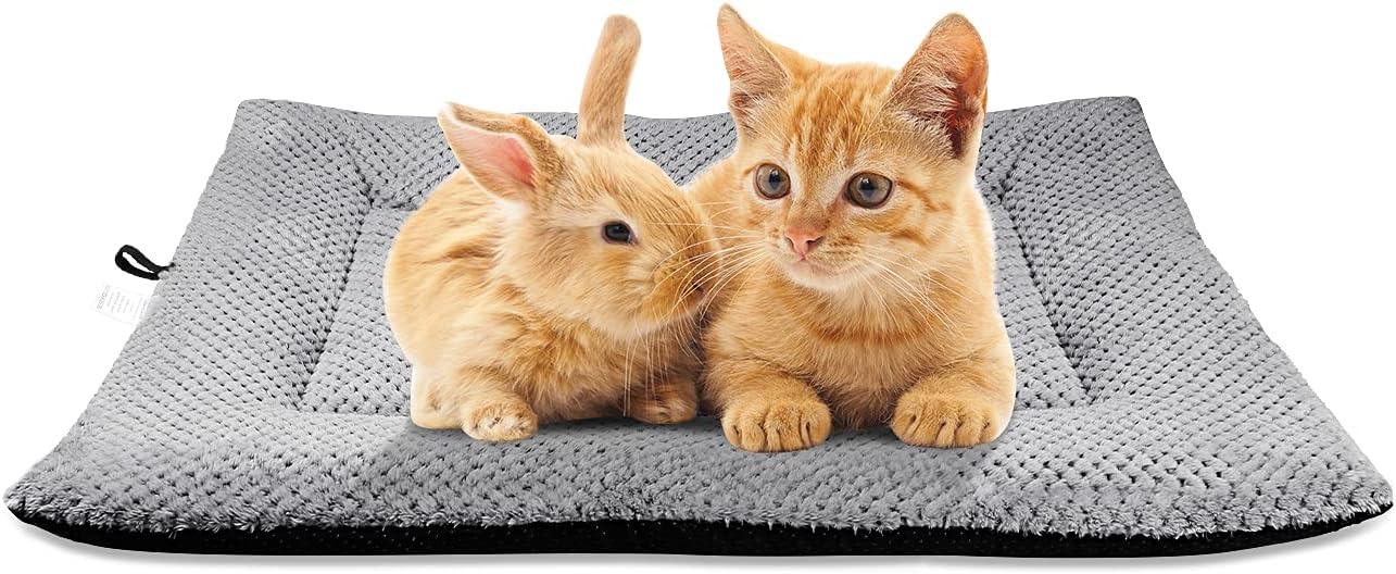 Onarway Dog Bed Mat Medium: Washable Fluffy Dog Bed Cushion for Cats Puppies - M 76x54cm Sherpa Dog Crate Mattress for Medium Pets Grey - Comfort Style
